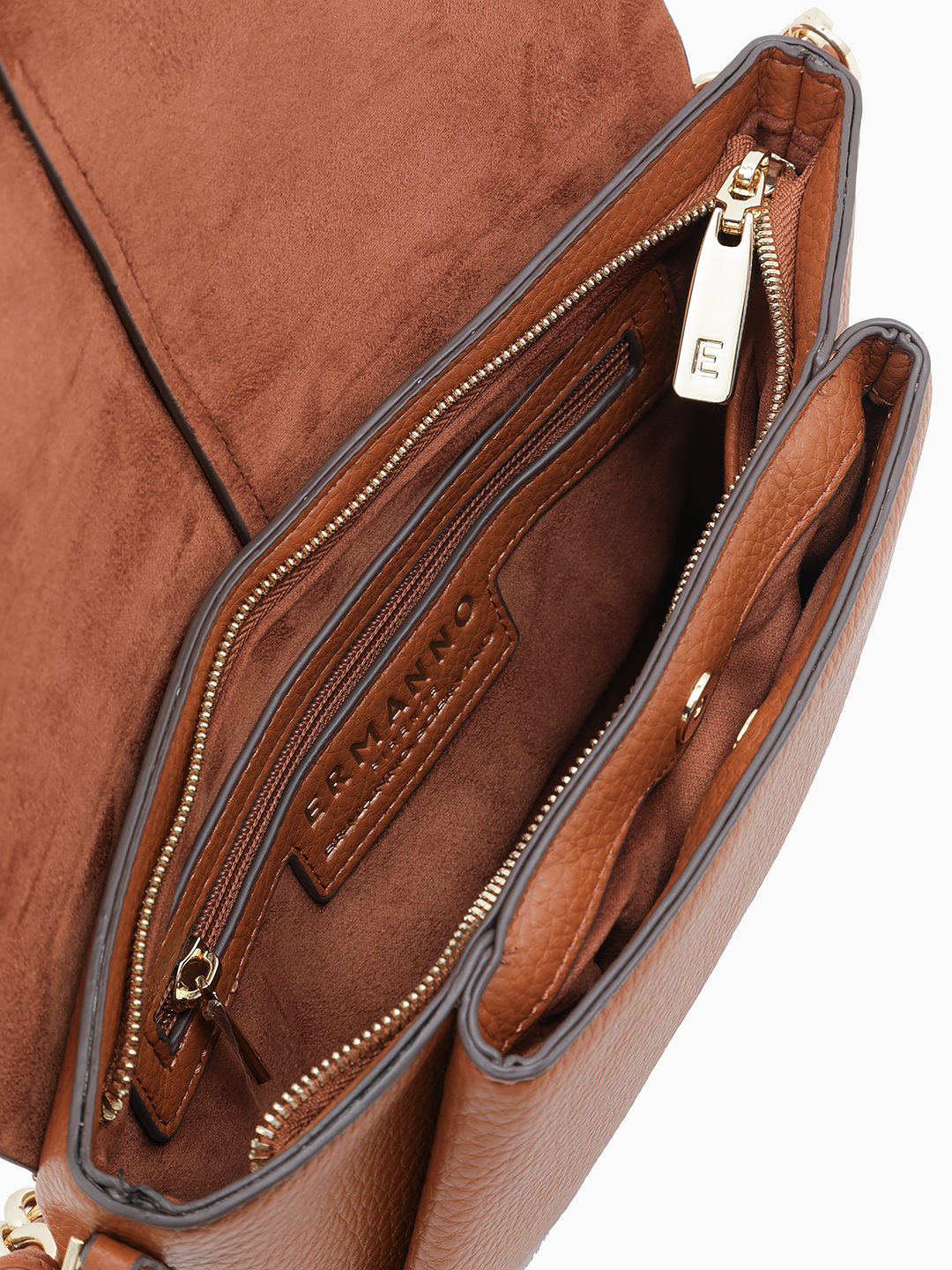 Клатч от Ermanno Firenze из качественной экокожи в рыжем оттенке