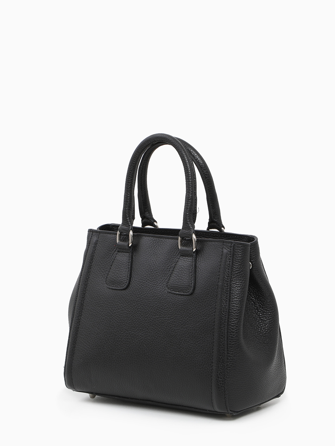 Чёрная сумка-тоут с кожаным бантом и фурнитурой-сердцем от Folle