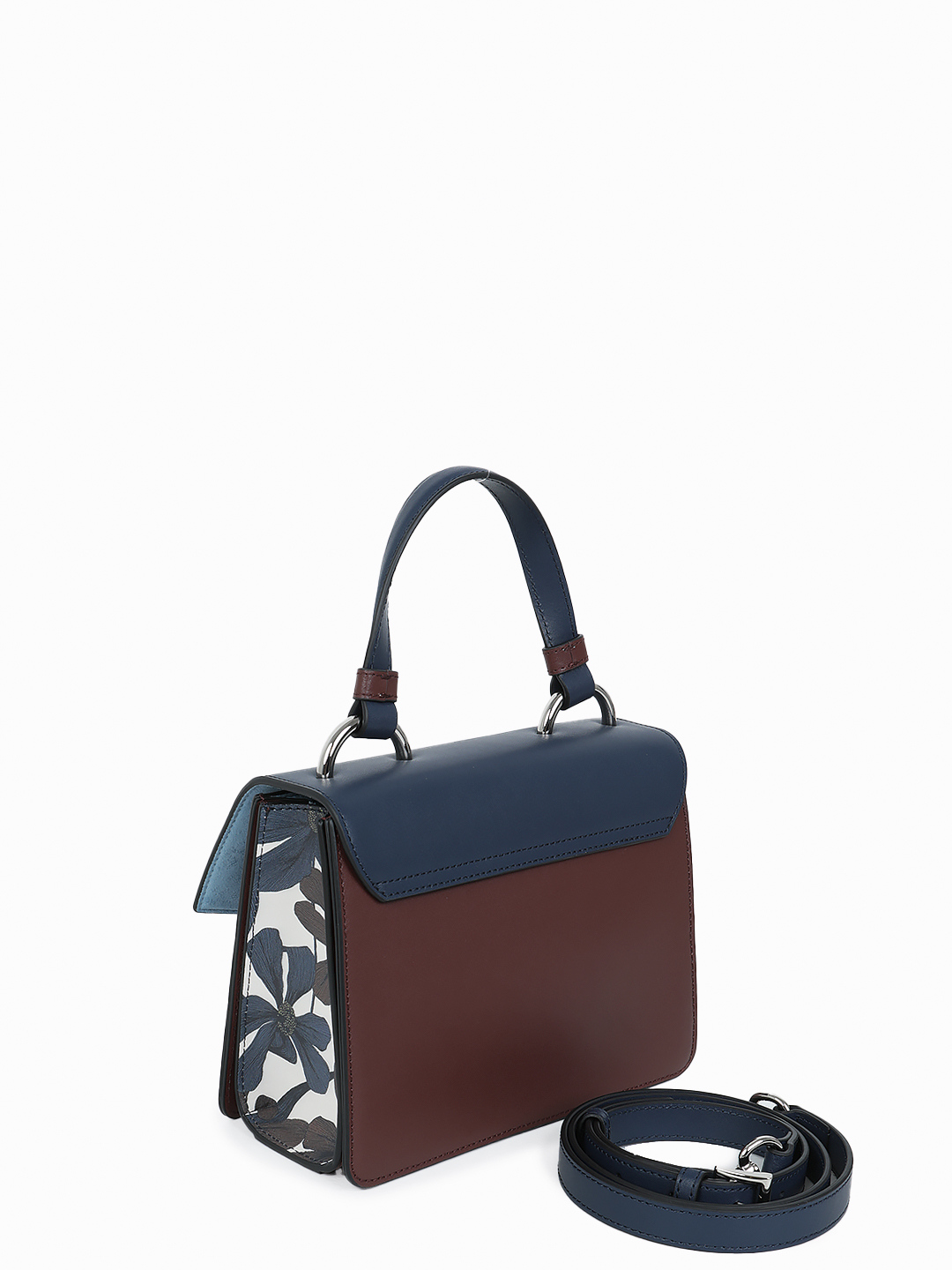 Сэтчел с принтом от бренда CROMIA в коричнево-синех тонах