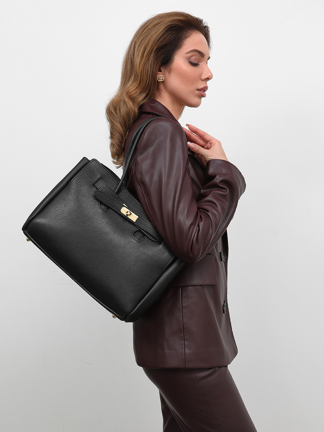 Шоппер "LUANA" с двумя длинными ручками от BE NICE в чёрном цвете