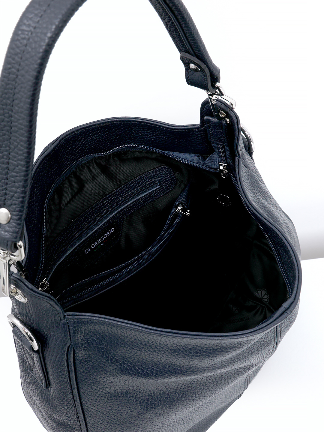 Сумка-мешок в размере М от Di Gregorio в синем цвете