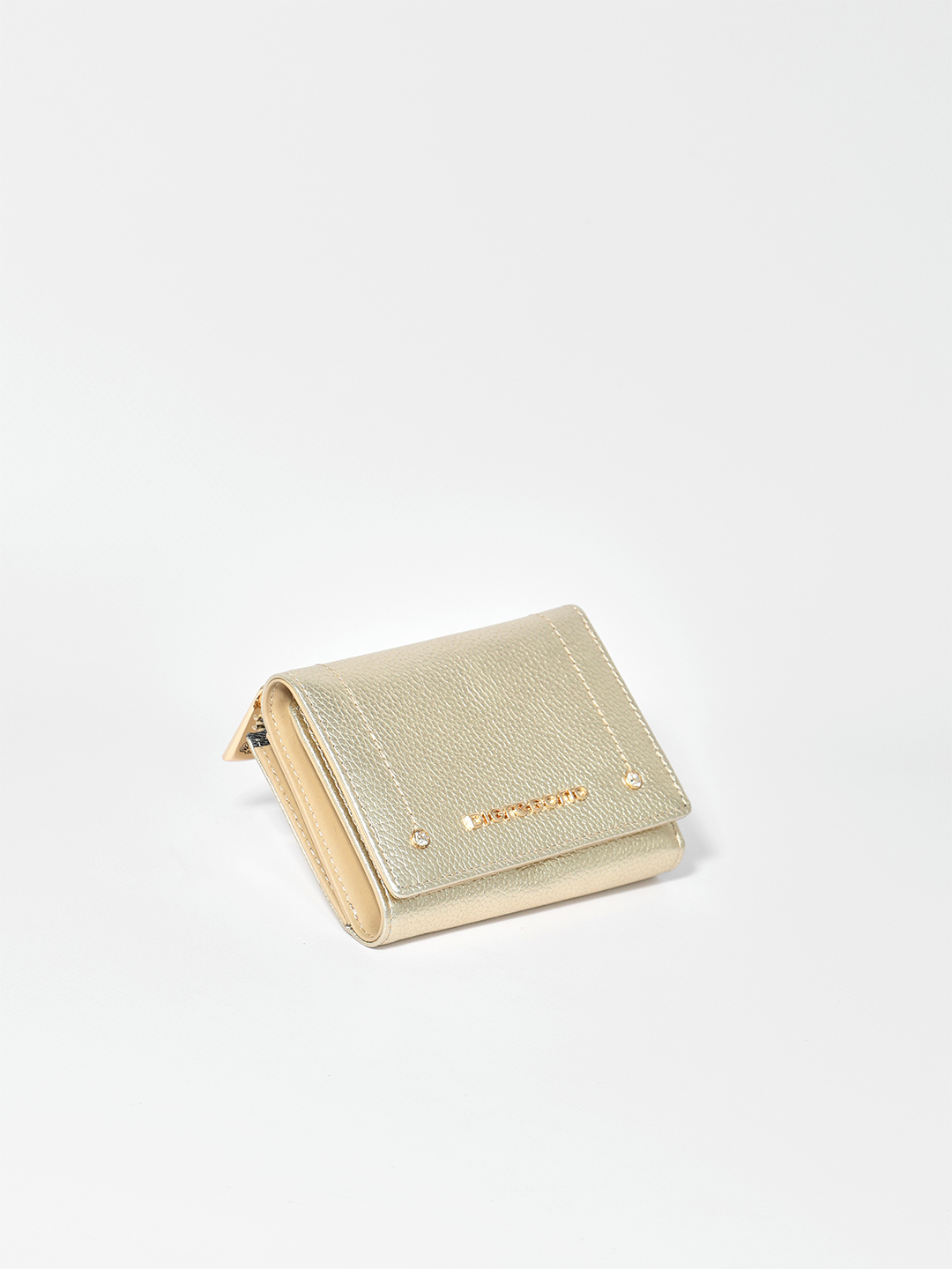 Золотистый кошелёк с логотипом Di Gregorio