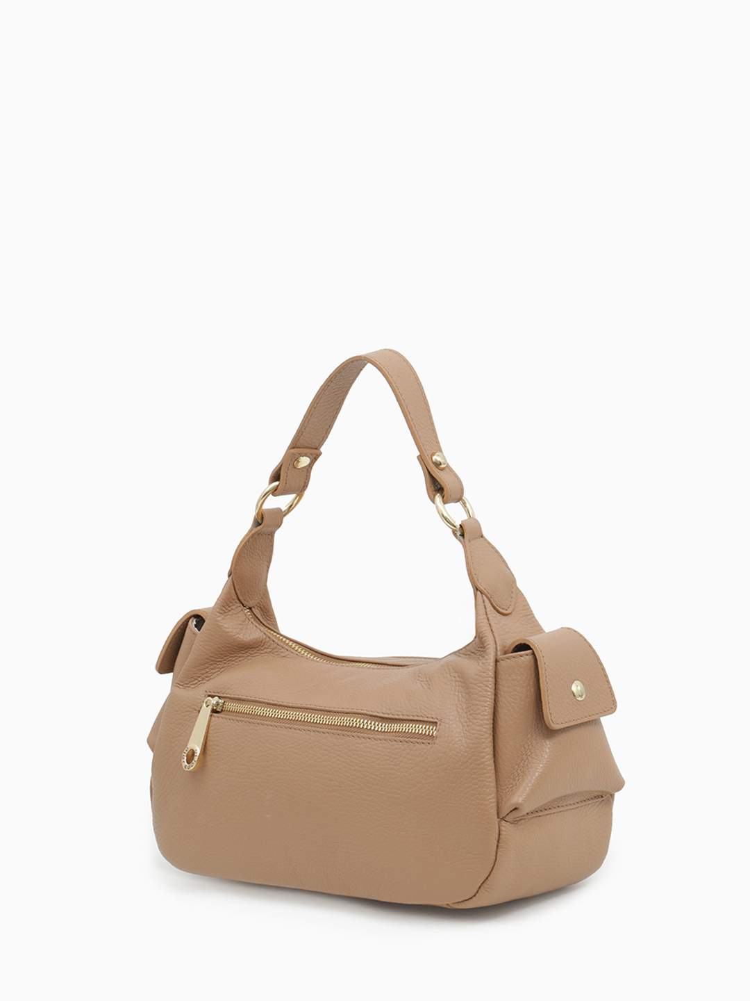 Сумка с двумя боковыми карманами от Di Gregorio в оттенке загара tan