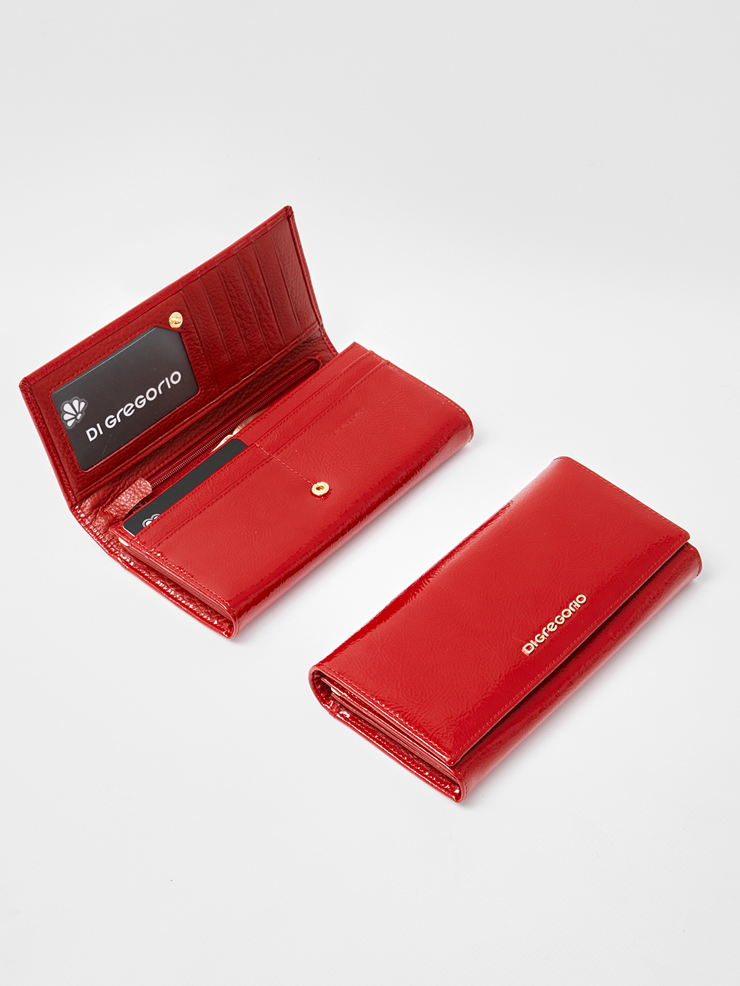 Прямоугольный бумажник с логотипом Di Gregorio в красном цвете