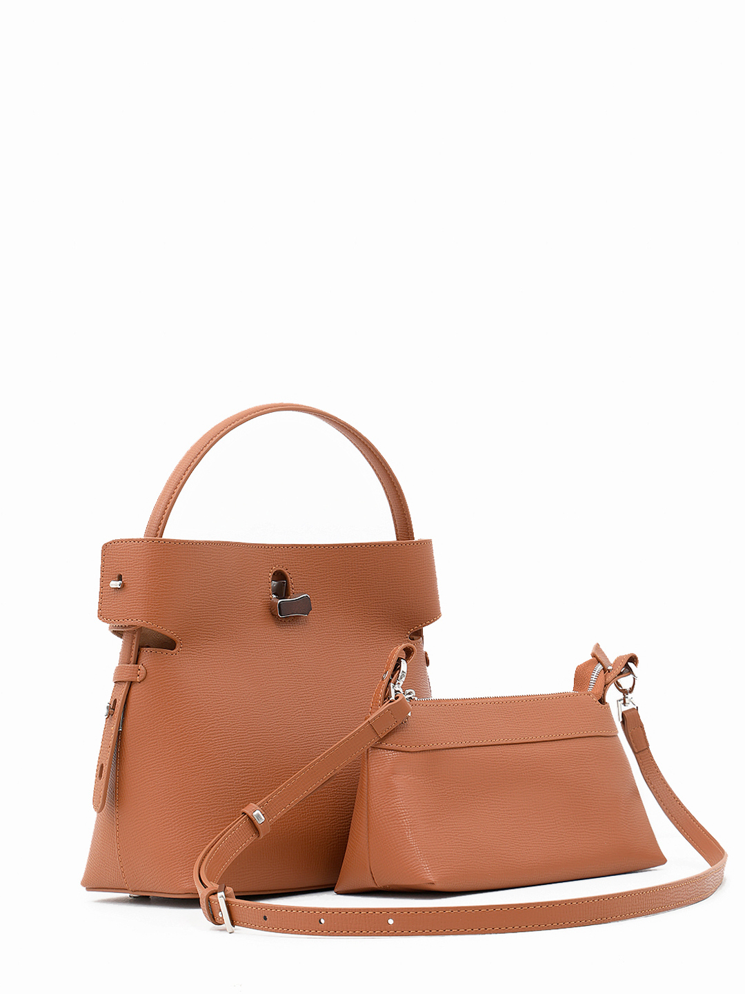 Сэтчел с дополнительной сумкой на плечо от IVORY в медовом оттенке