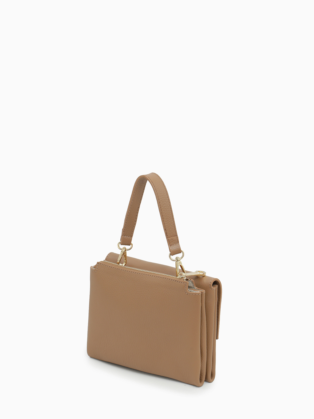 Сэтчел с декоративной пряжкой от Di Gregorio орехового цвета