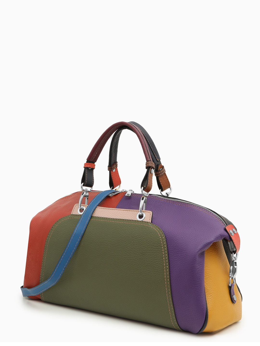 Дорожная сумка от FOLLE в крупнозернистой цветной коже