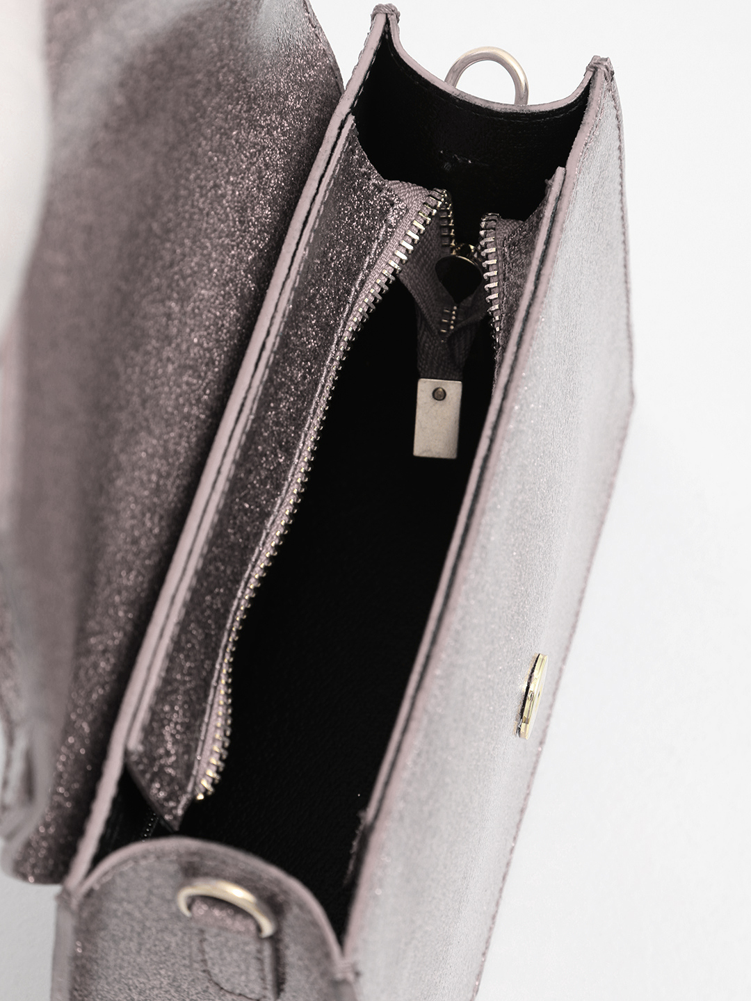 Небольшой сэтчел с глиттером от BE NICE в пудровом оттенке