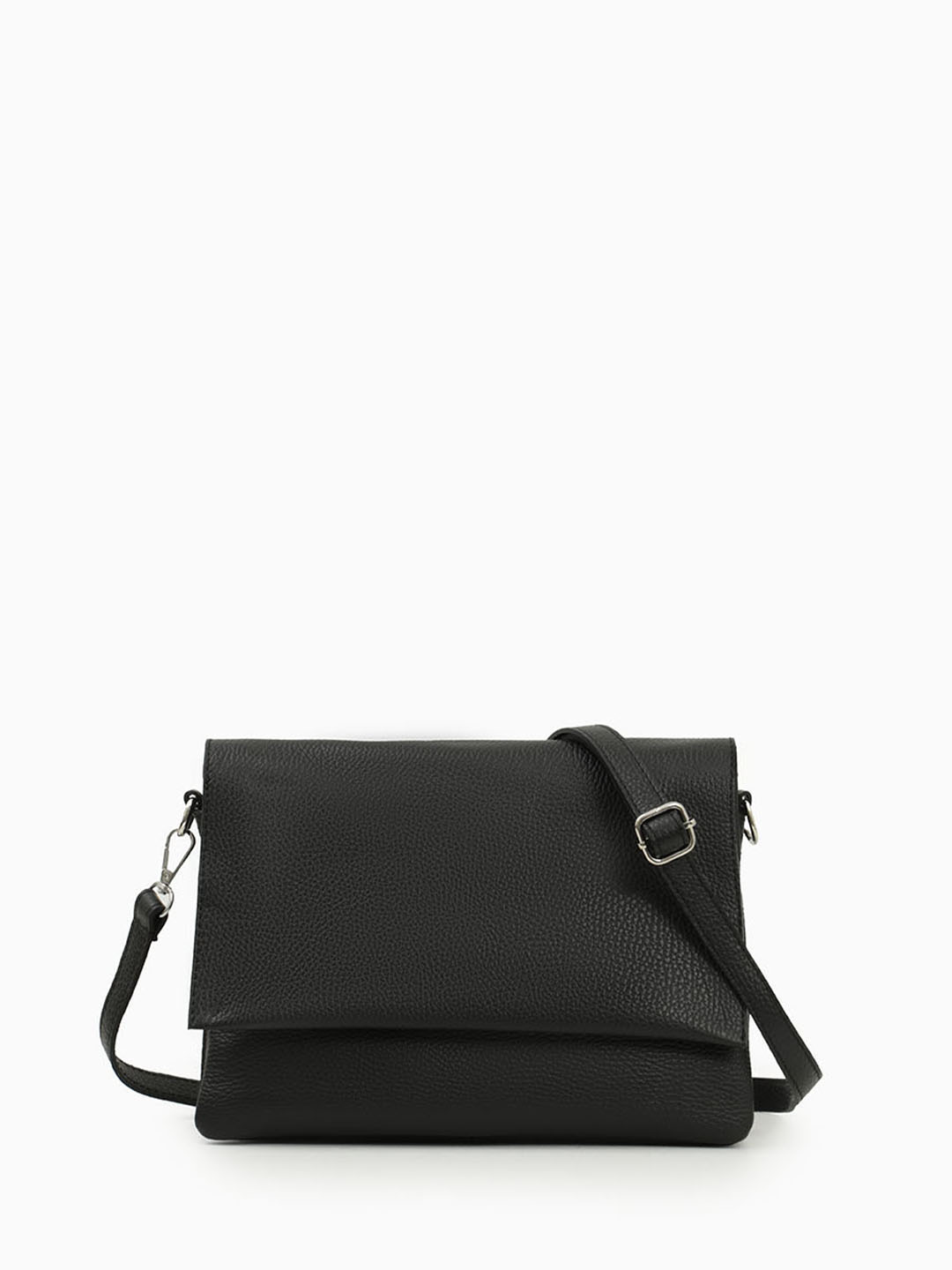 Кросс-боди от Folle прямоугольной формы с клапаном из натуральной кожи черного цвета