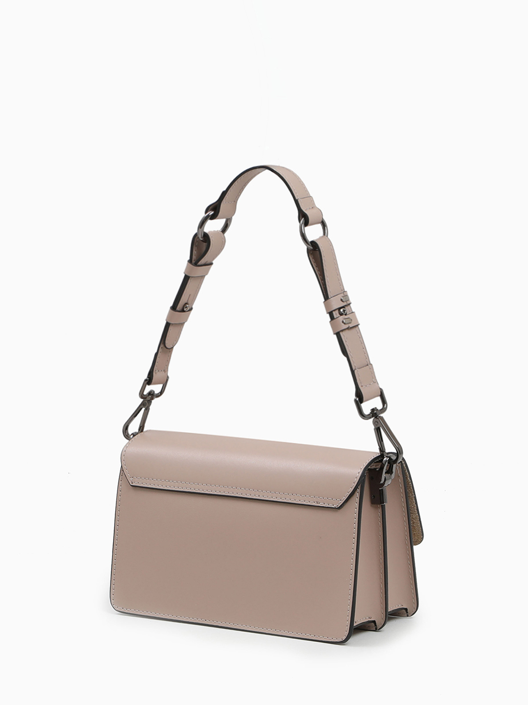 Прямоугольная кросс-боди "TIAMO" с металлической буквой "T" от BE NICE в оттенке капучино