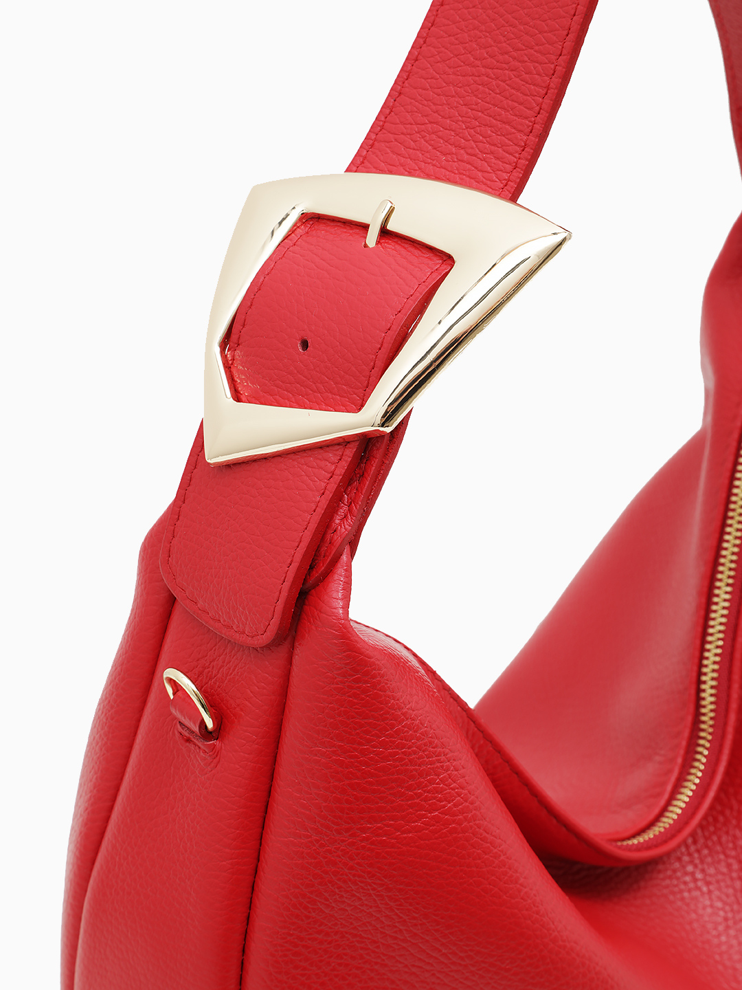 Мешок с акцентной фурнитурой от Di Gregorio в красном цвете