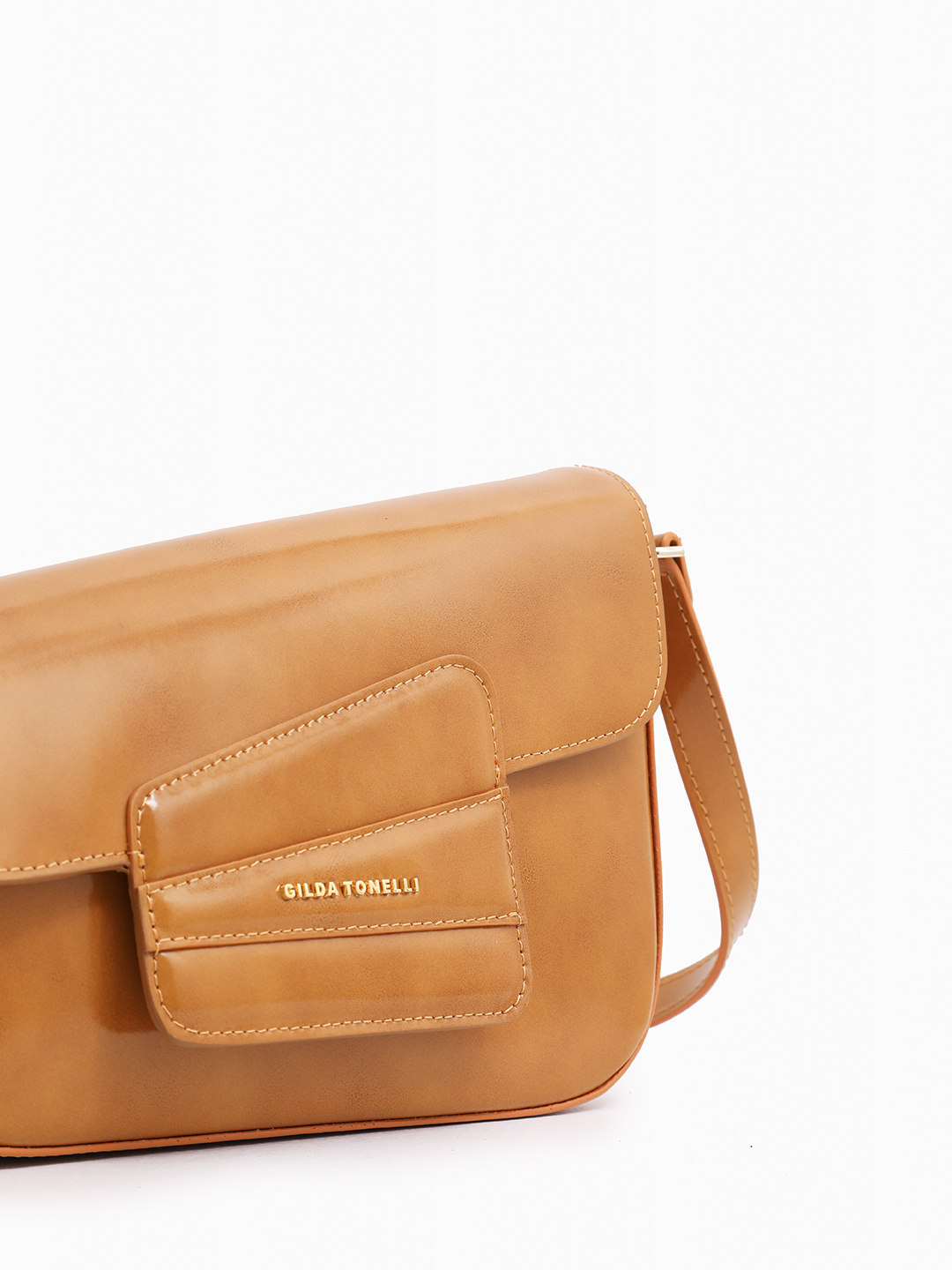 Скосый багет с именными буквами Gilda Tonelli в горчичном оттенке