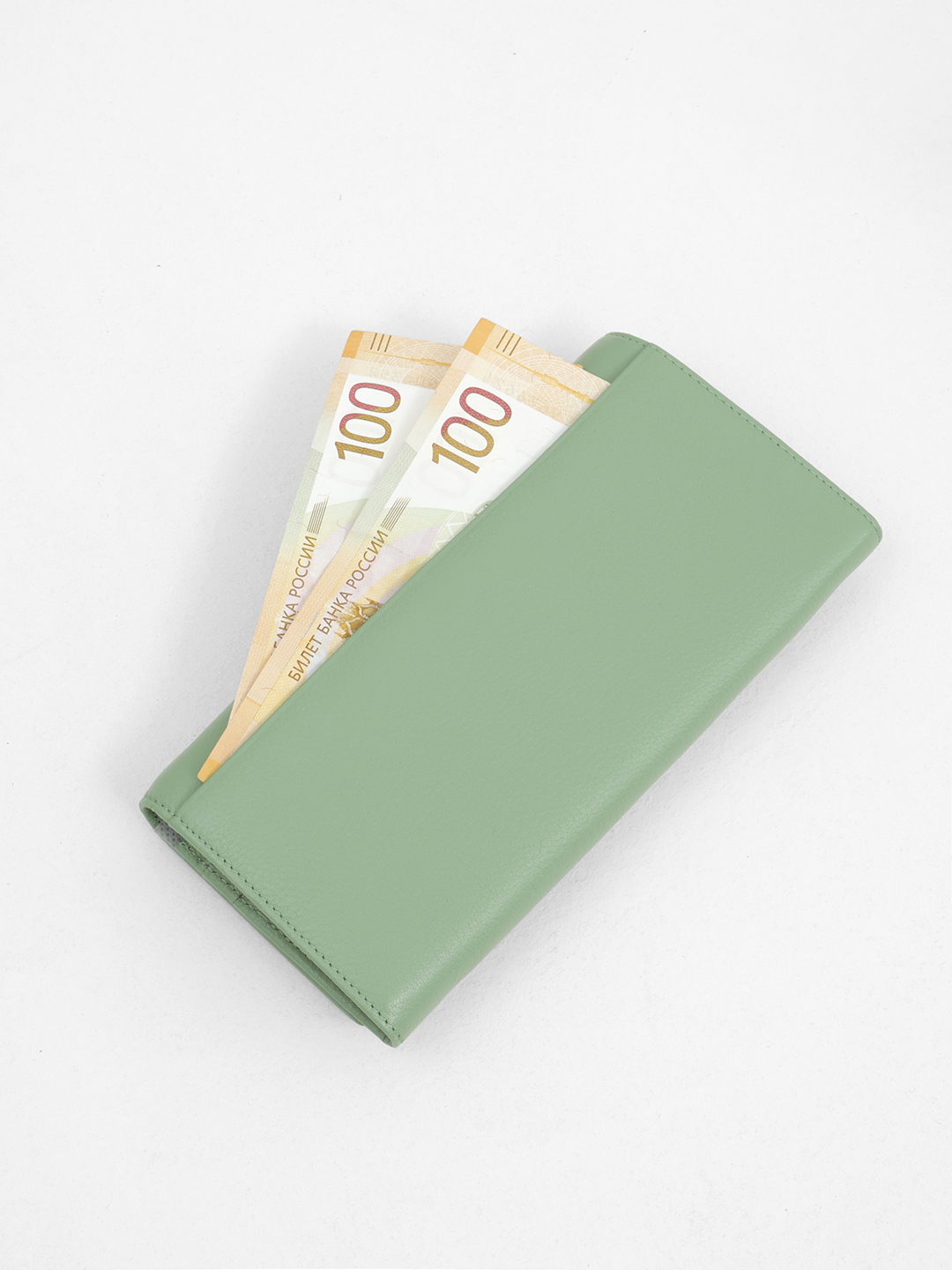 Прямоугольный бумажник с логотипом Di Gregorio в мятном оттенке