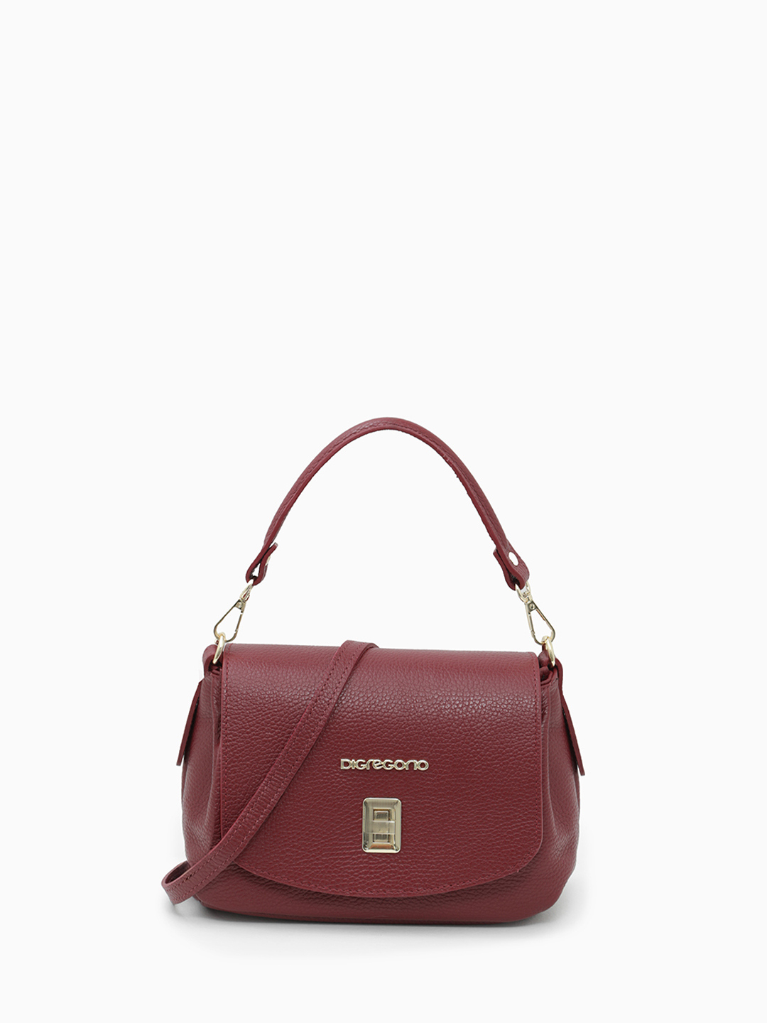 Мягкая кросс - боди с поворотной фурнитурой от Di Gregorio в бордовом цвете