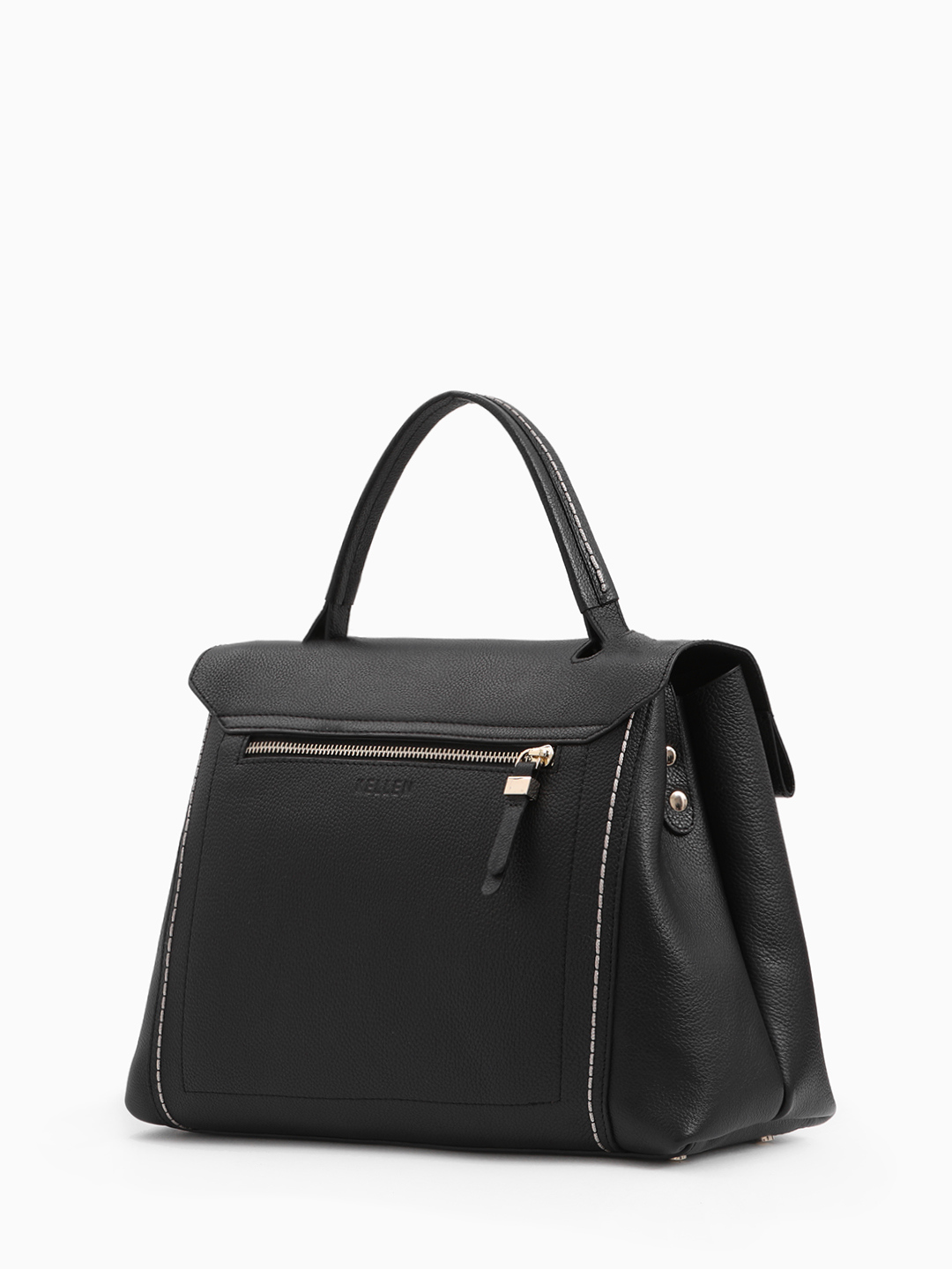 Однорукий сэтчел с тиснёным логотипом KELLEN в чёрном цвете