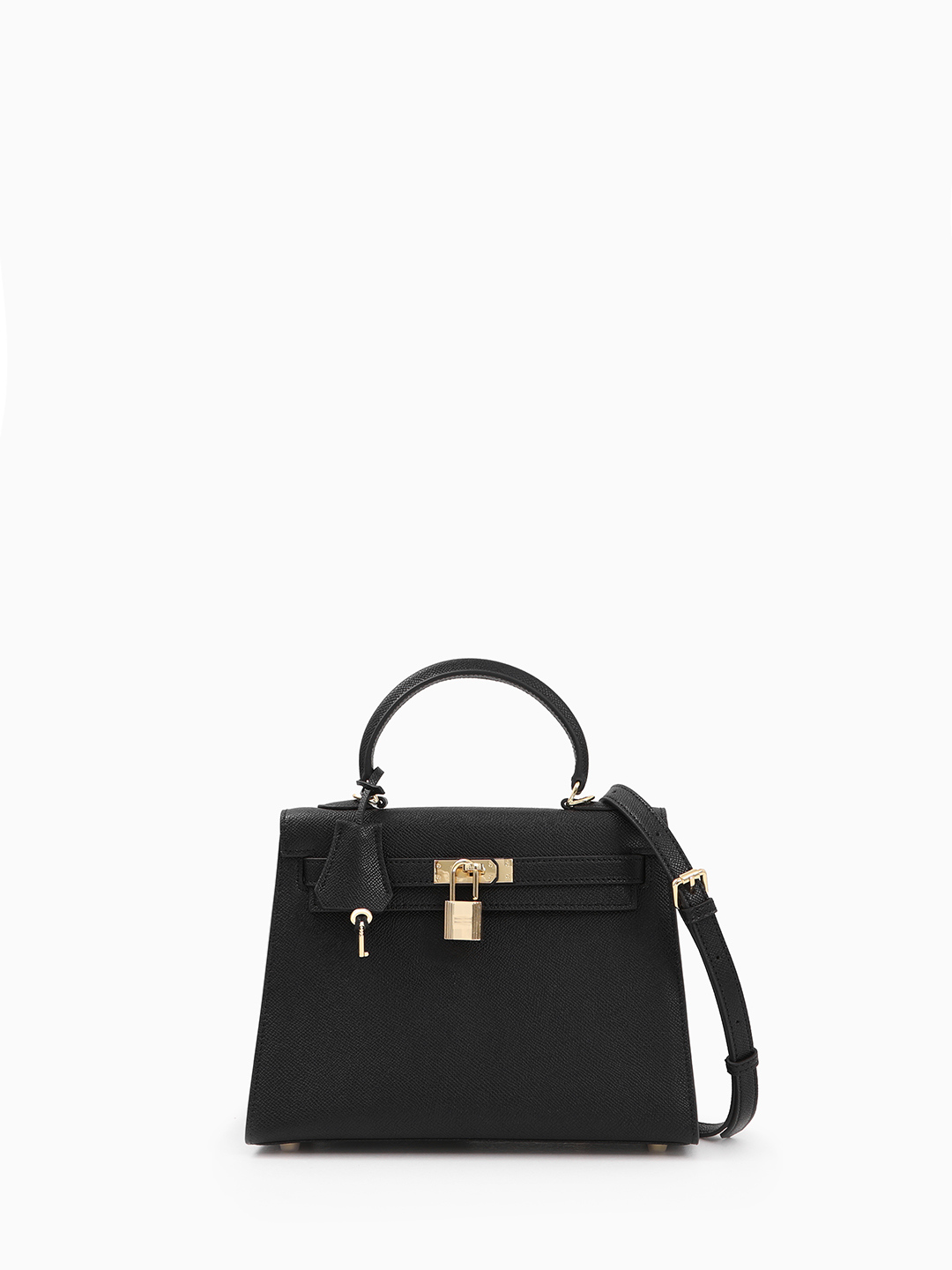 Сэтчел с золотым замком от IVORY в чёрном цвете