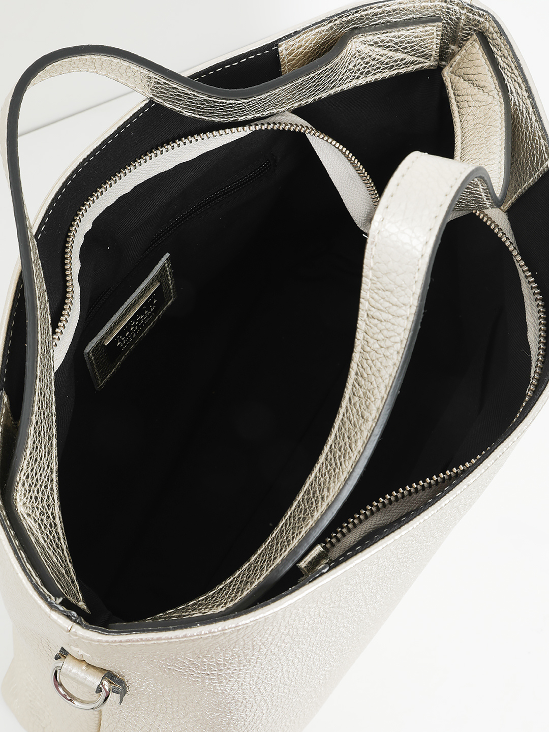 Сумка-тоут с тиснёным логотипом RIPANI в золотистом оттенке