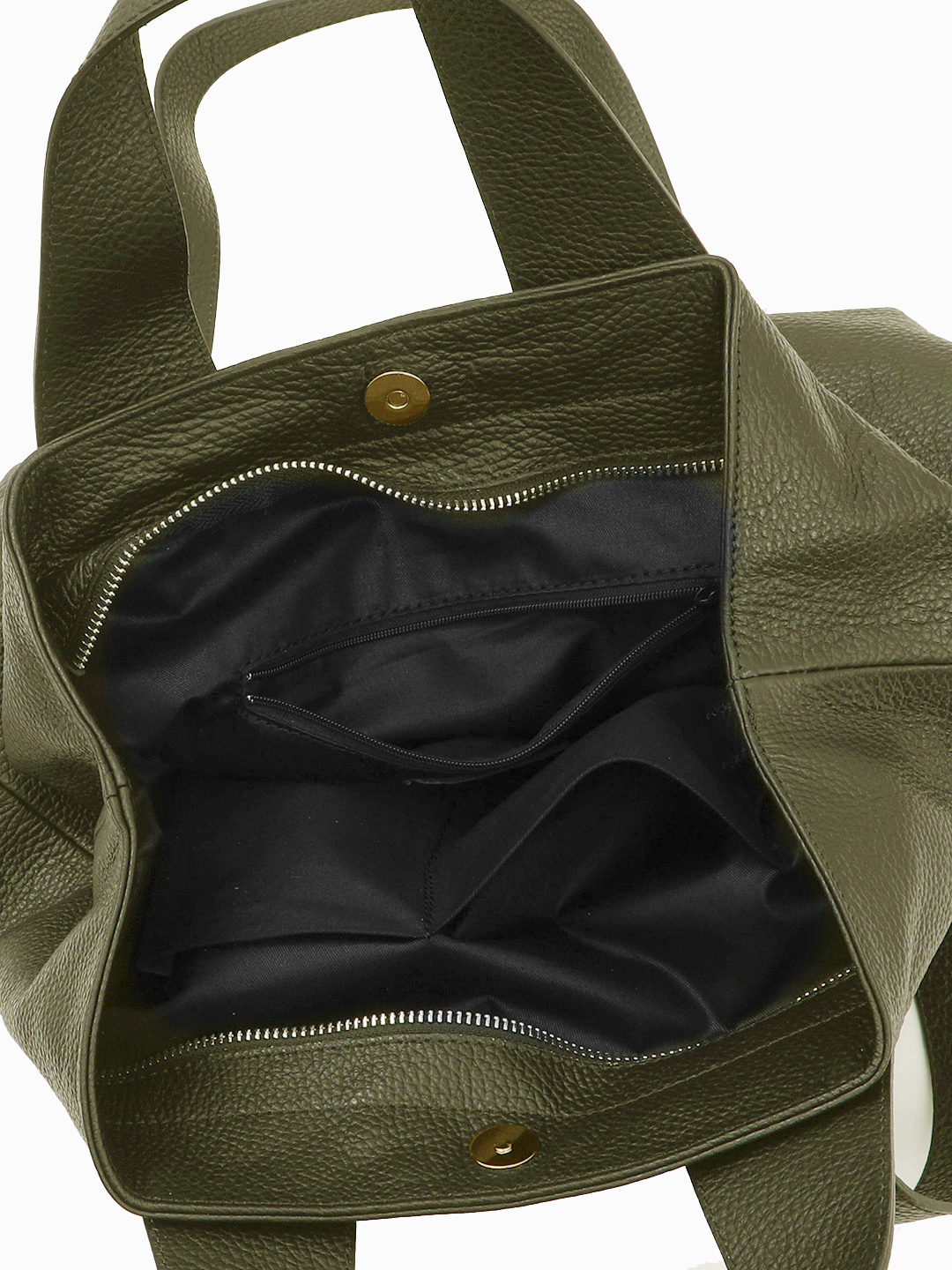 Сумка-трансформер с двумя парами ручек от FOLLE в оливковом оттенке