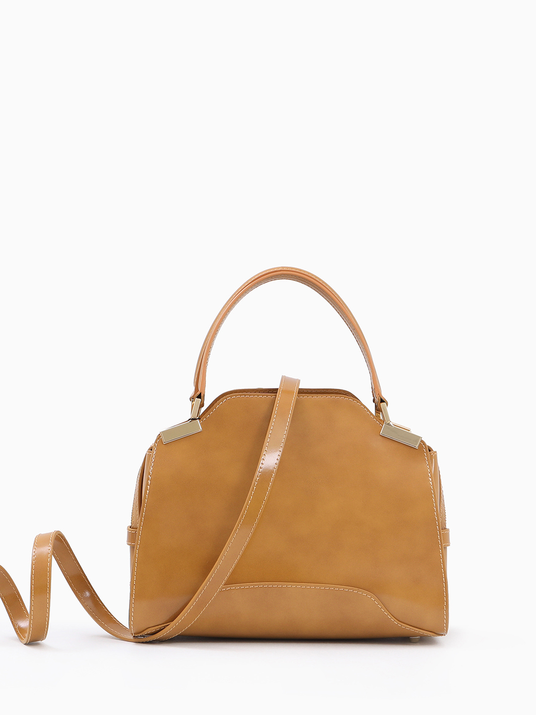 Небольшая сумка-тоут с металлическими буквами Gilda Tonelli горчичного оттенка