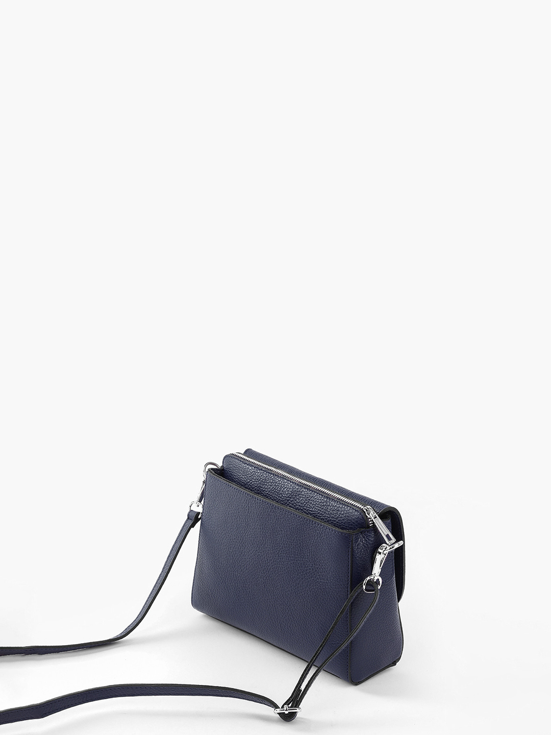 Кросс-боди на плечо с тремя отделениями и круглой фирменной фурнитурой от FOLLE в синем цвете