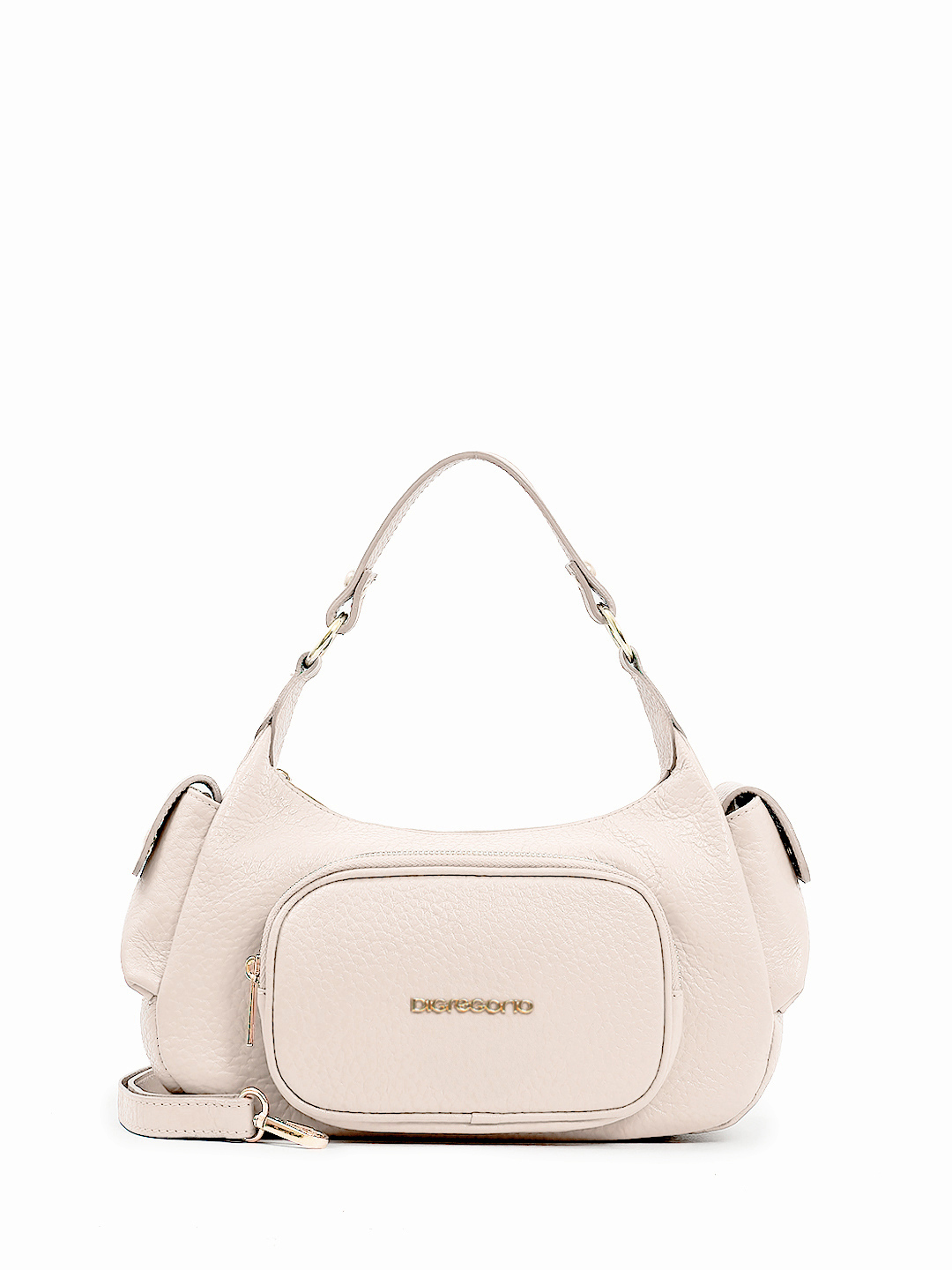 Сумка с двумя боковыми карманами от Di Gregorio в светло-розовом оттенке