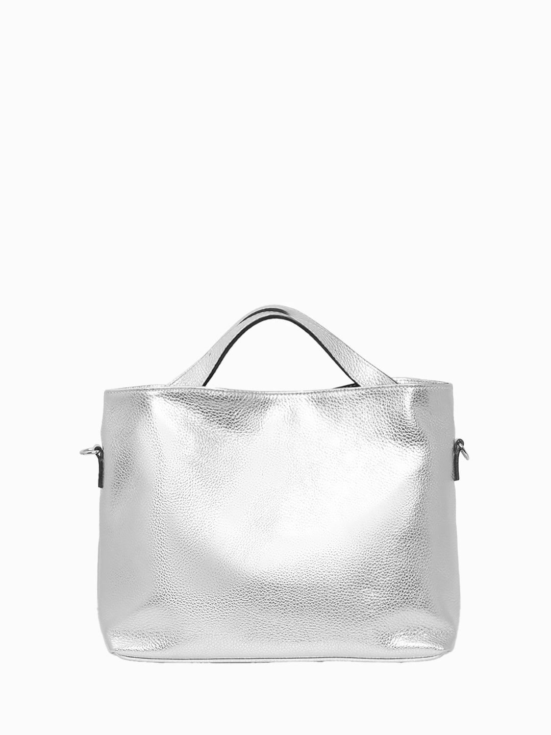 Сумка-тоут с тиснёным логотипом RIPANI в серебристом оттенке