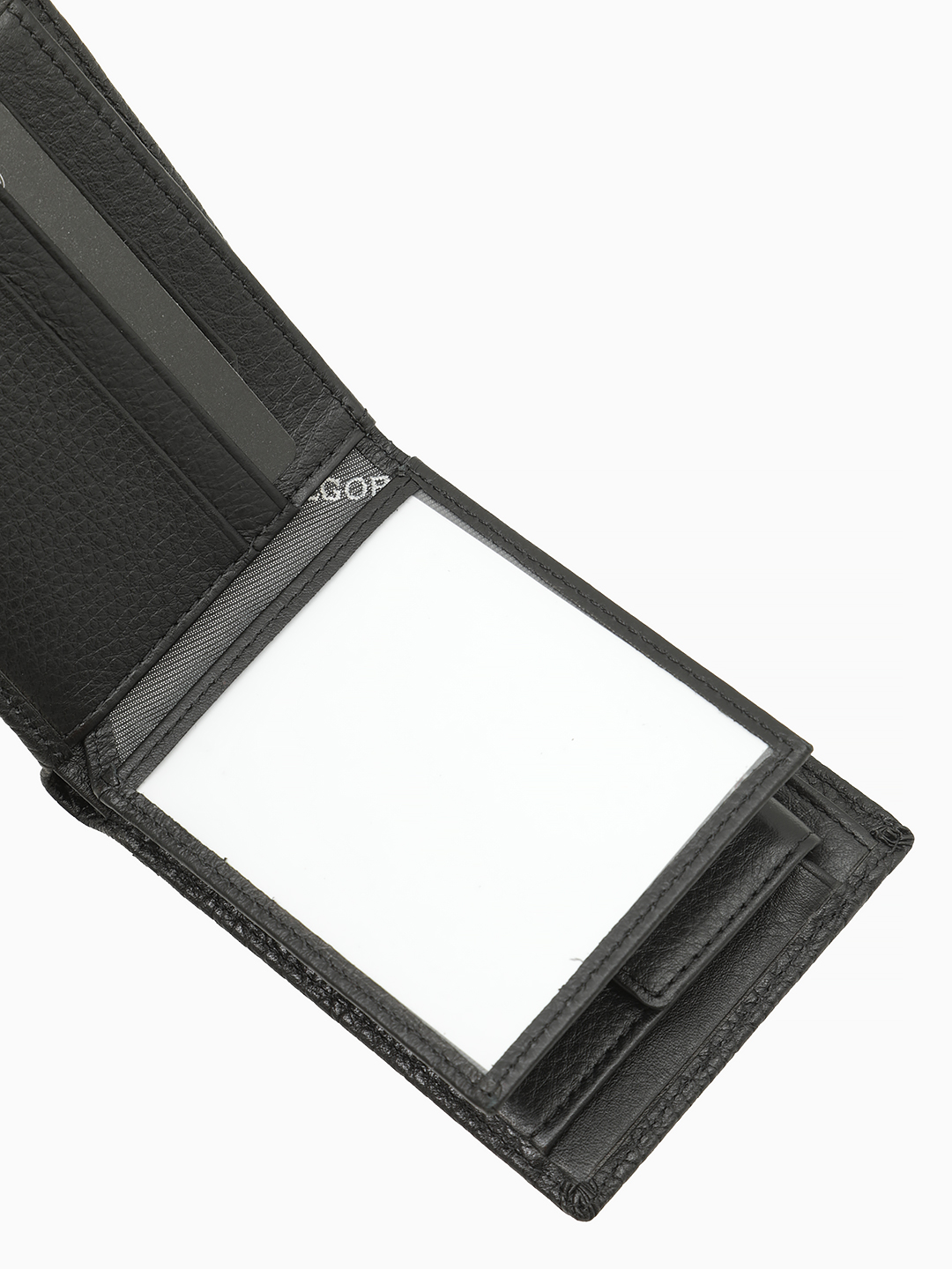 Мужское портмоне от Di Gregorio из крупнозернистой кожи черного цвета