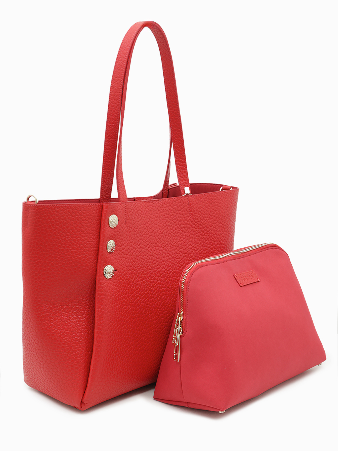 Шоппер-трансформер с дополнительной косметичкой на молнии от KELLEN в алом оттенке