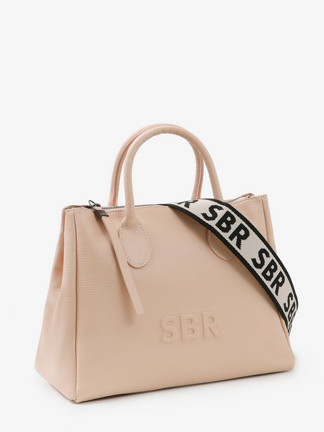 Сумка-тоут с текстильным именным ремнём от Sara Burglar оттенка nude