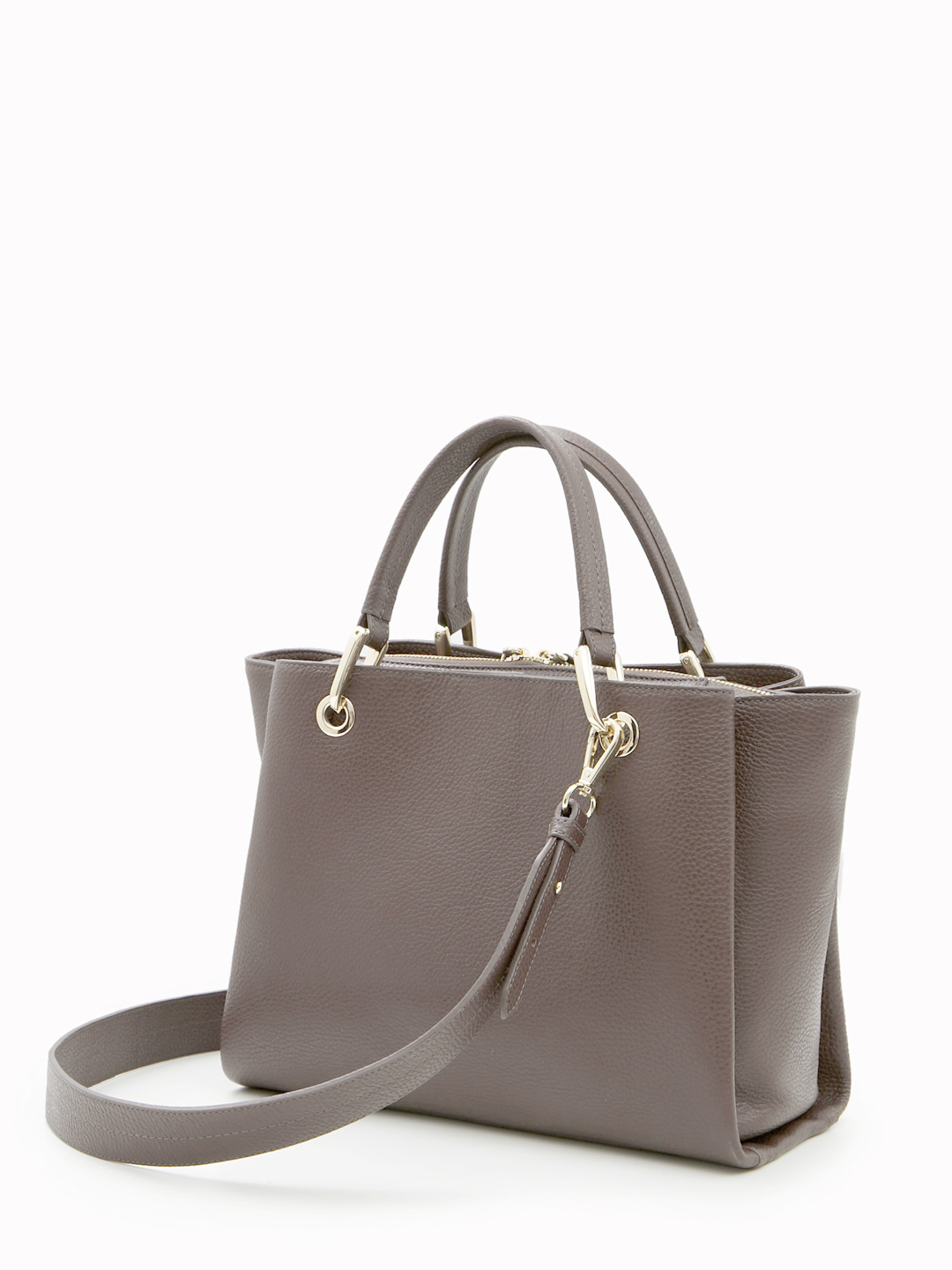 Сумка-тоут с патчем из металлических букв от KELLEN в цвете тауп