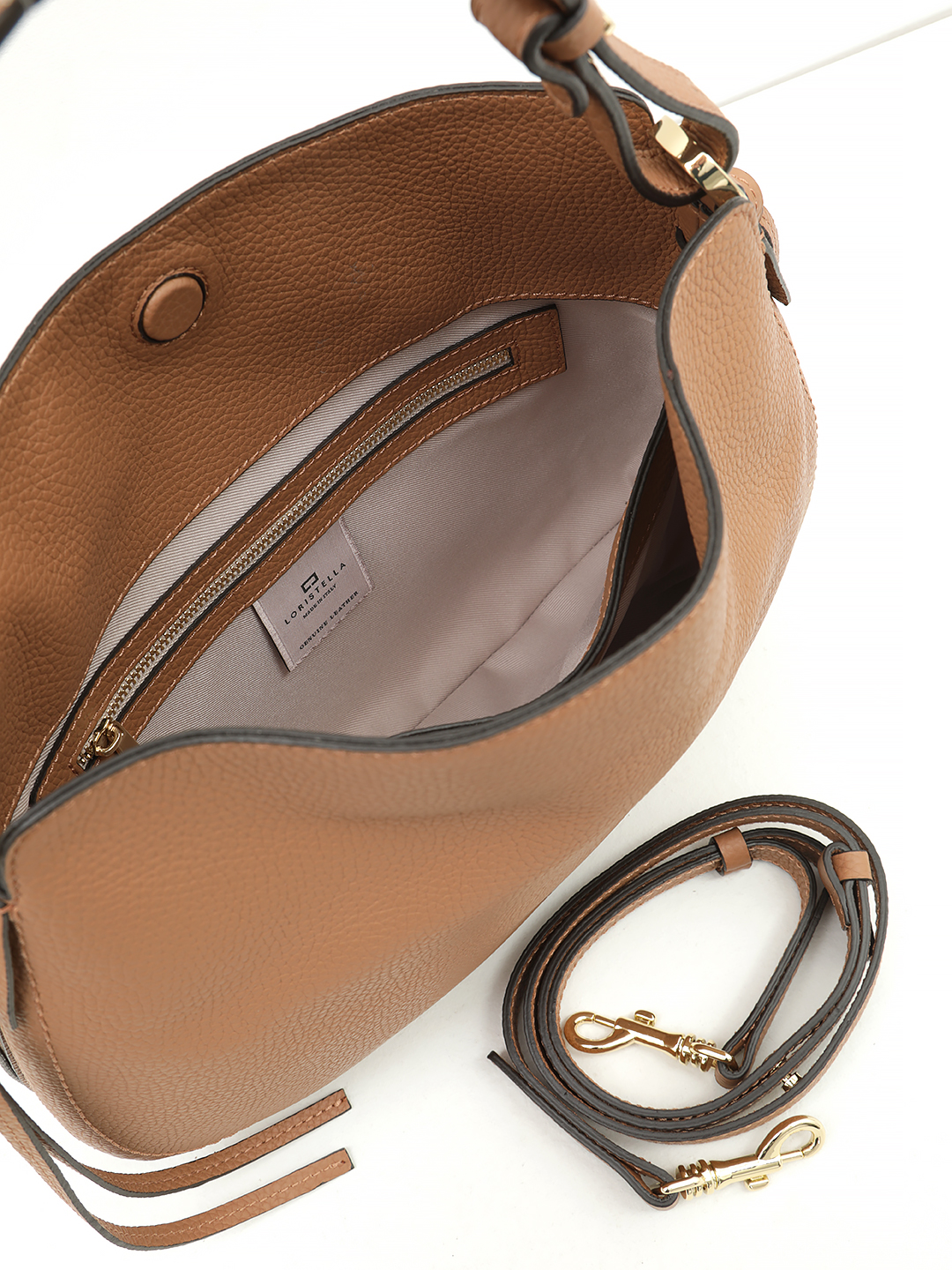 Сумка хобо от Loristella в натуральной коже горчичного цвета в размере S