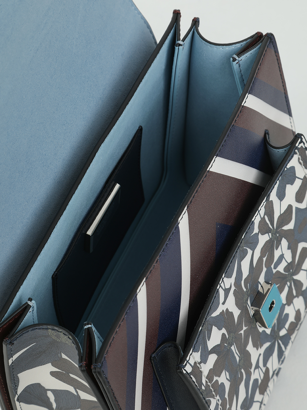 Сэтчел с принтом от бренда CROMIA в коричнево-синех тонах