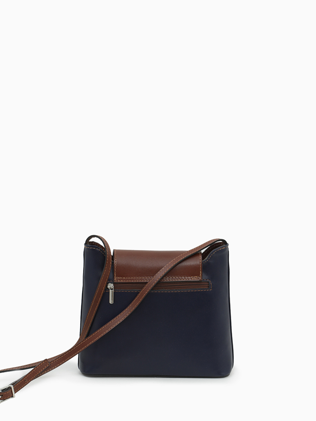 Кросс-боди с длинным плечевым ремнём от FOLLE из натуральной кожи vacchetta синего цвета