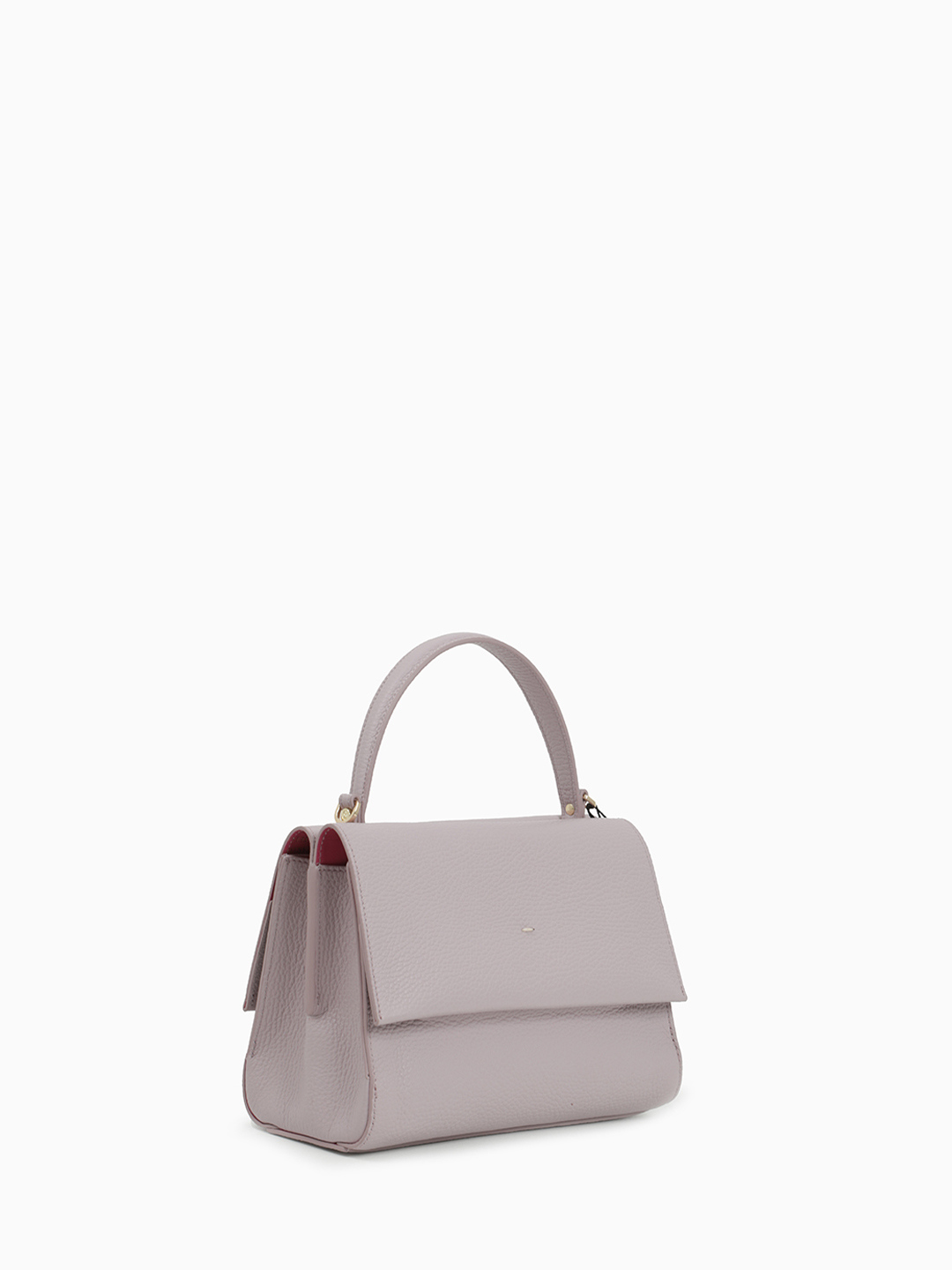 Сэтчел с двумя отделениями и золотистой фурнитурой от Carlo Salvatelli в лиловом оттенке quarzo