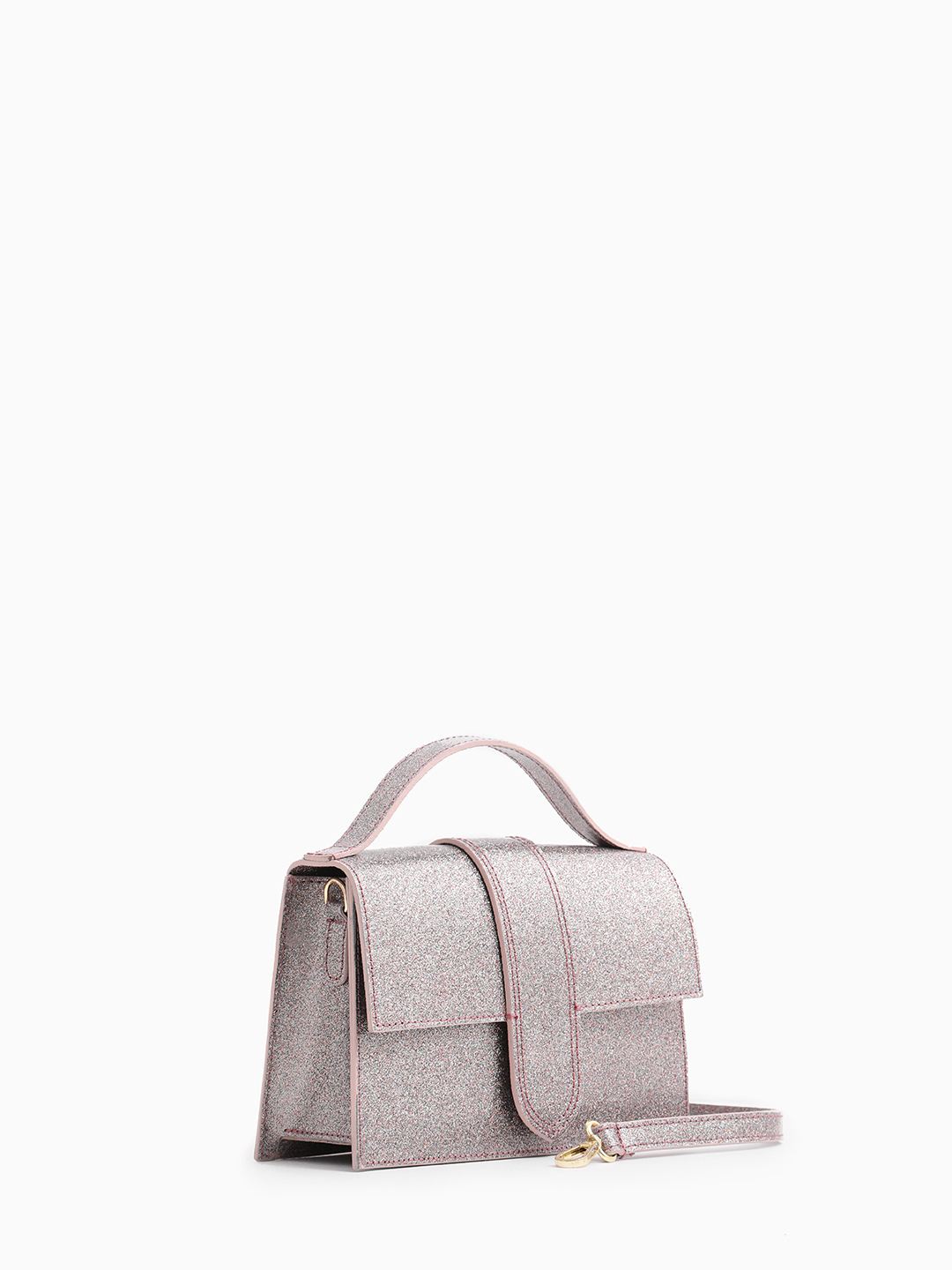 Небольшой сэтчел с глиттером от BE NICE в пудровом оттенке