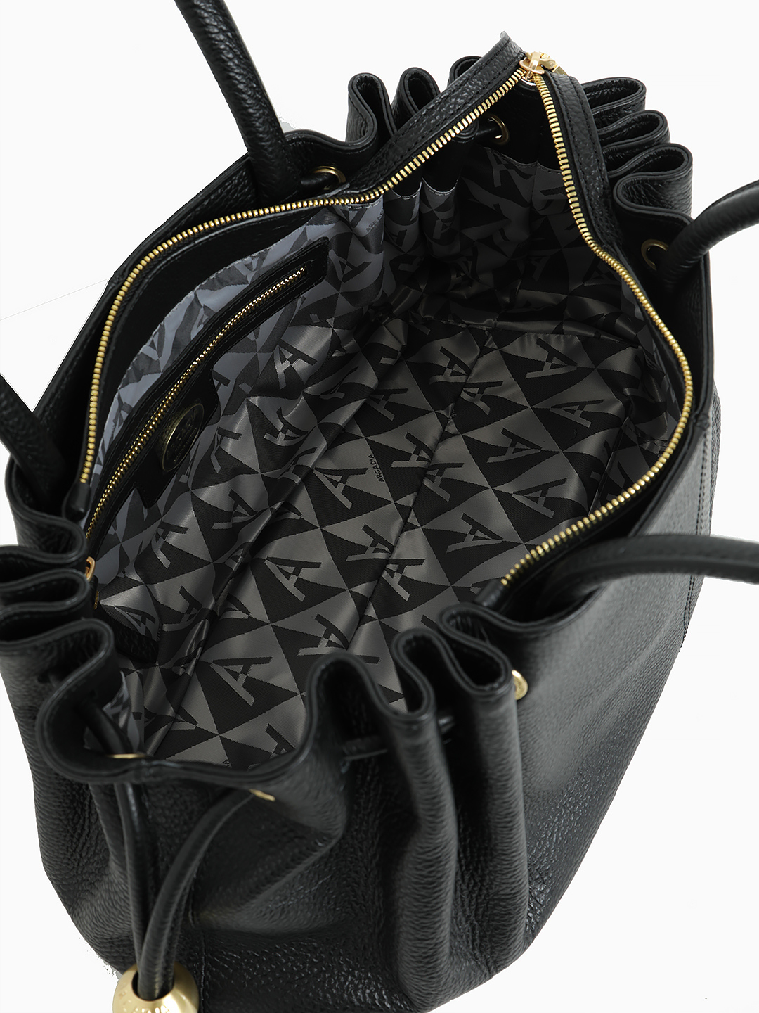 Чёрный тоут от ARCADIA с высокими ручками