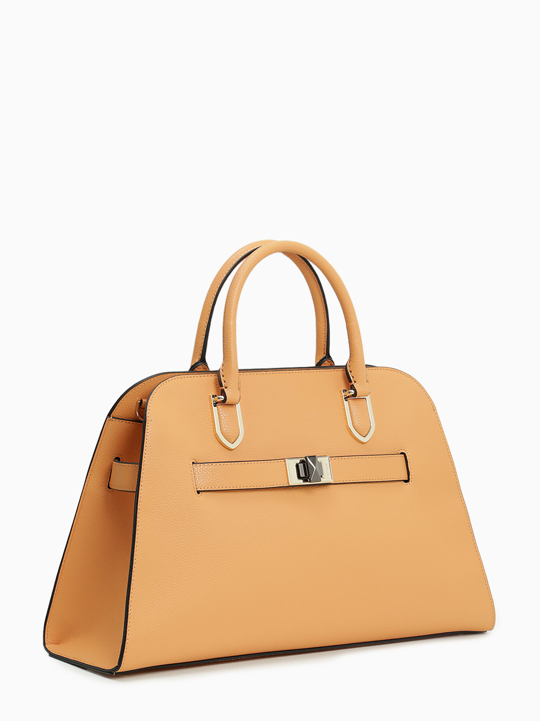 Классическая сумка трапециевидной формы от Cromia из натуральной кожи рыжего цвета