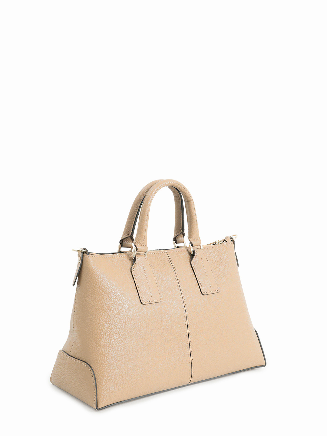 Классический прямоугольный тоут с кожаной нашивкой от RIPANI в бежевом цвете