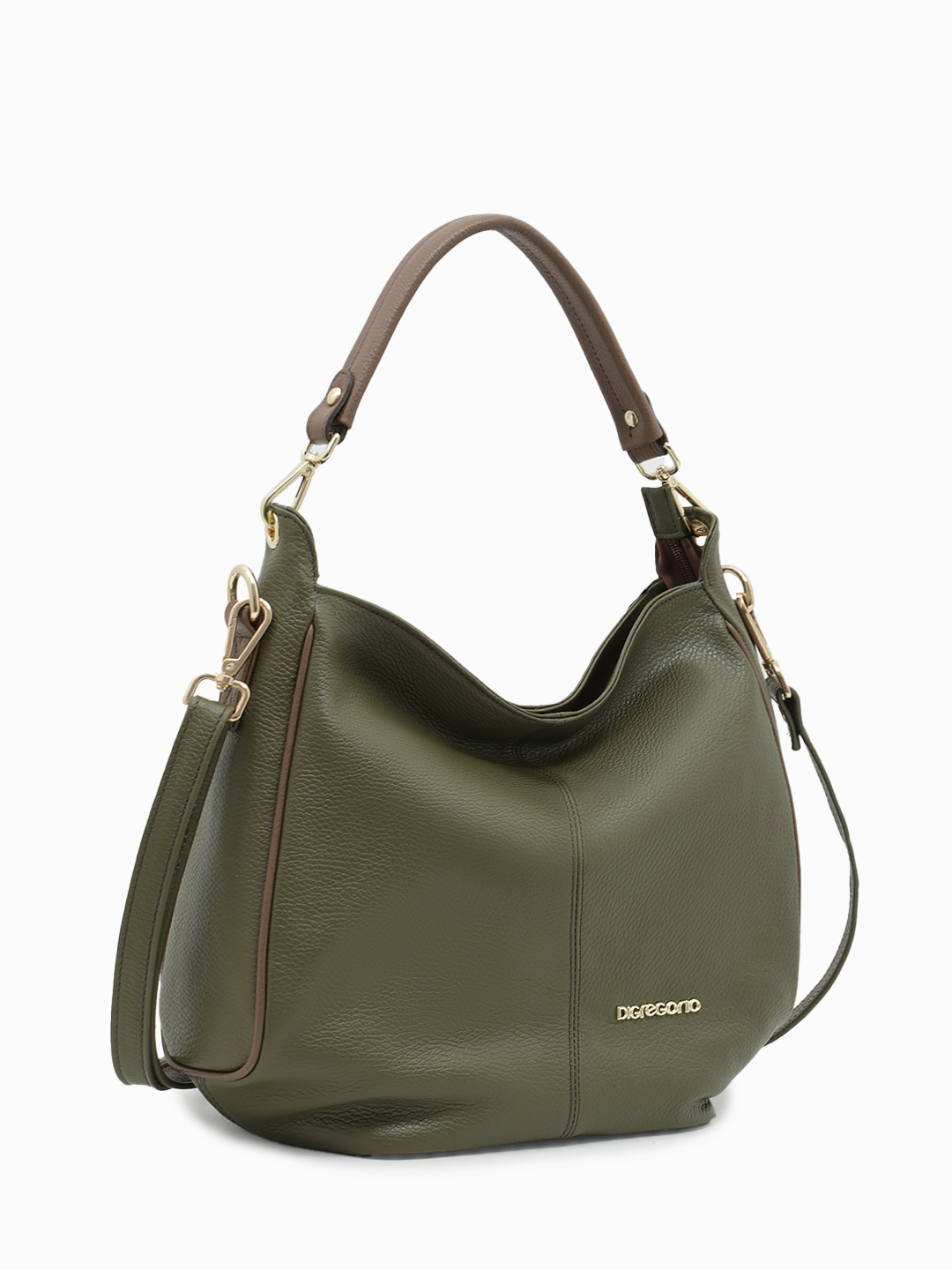 Сумка-мешок в размере М от Di Gregorio в оливковом цвете