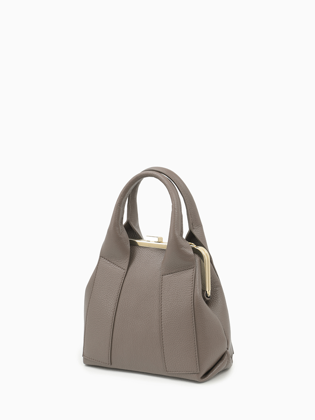 Сумка-саквояж ANITA с двумя широкими ручками и круглой фурнитурой Be Nice в цвете тауп