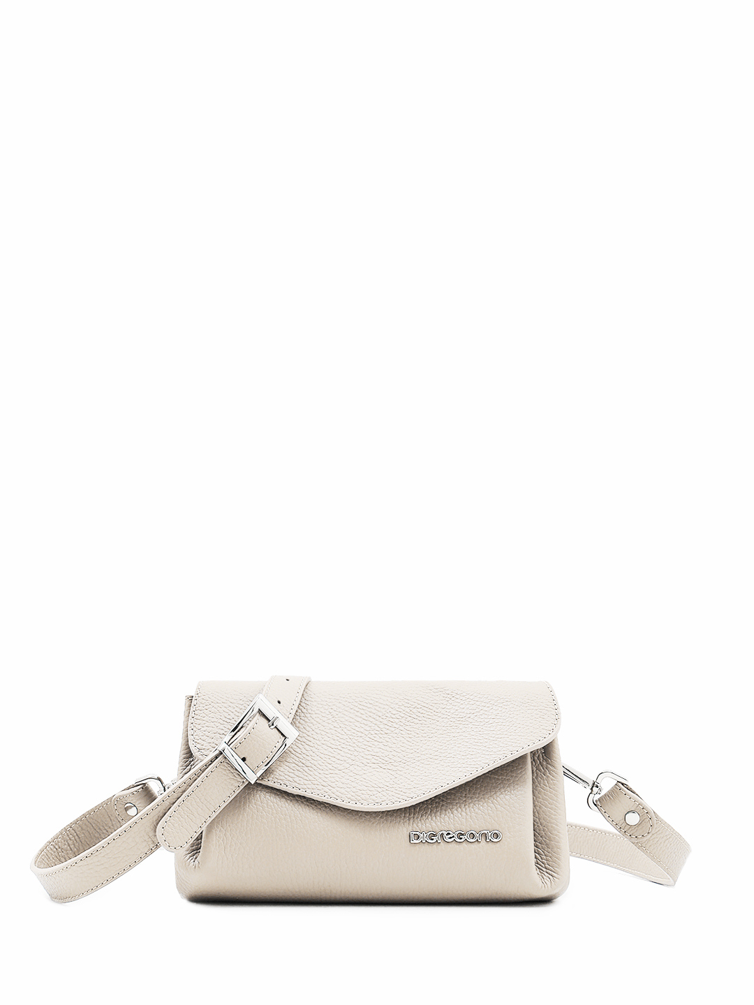Сумка-багет в форме конверта с логотипом Di Gregorio в оттенке латте