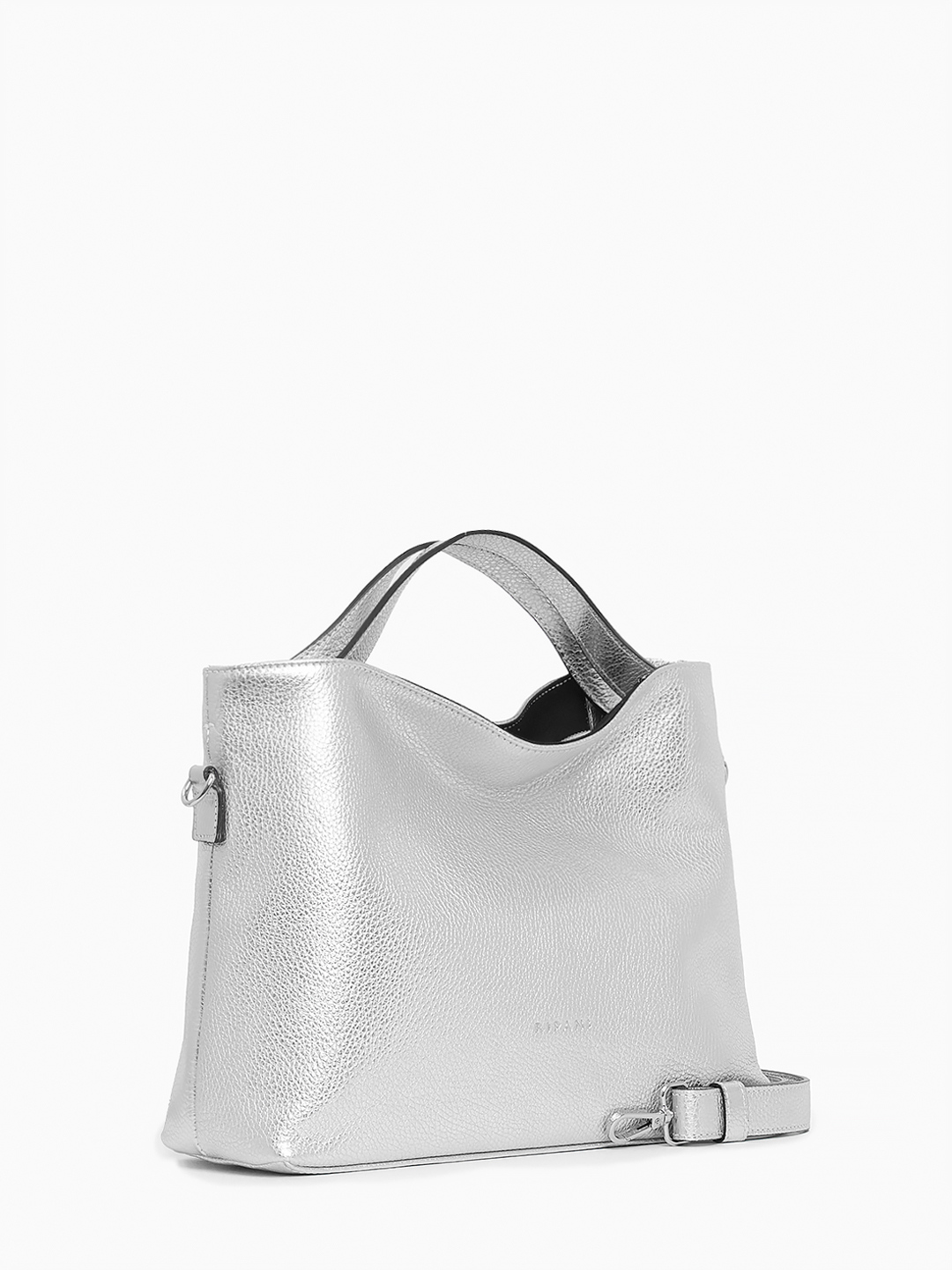 Сумка-тоут с тиснёным логотипом RIPANI в серебристом оттенке