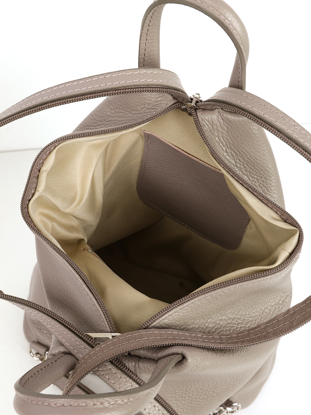 Сумка - рюкзак от BE NICE c разъёмной лямкой - молнией в цвете тауп