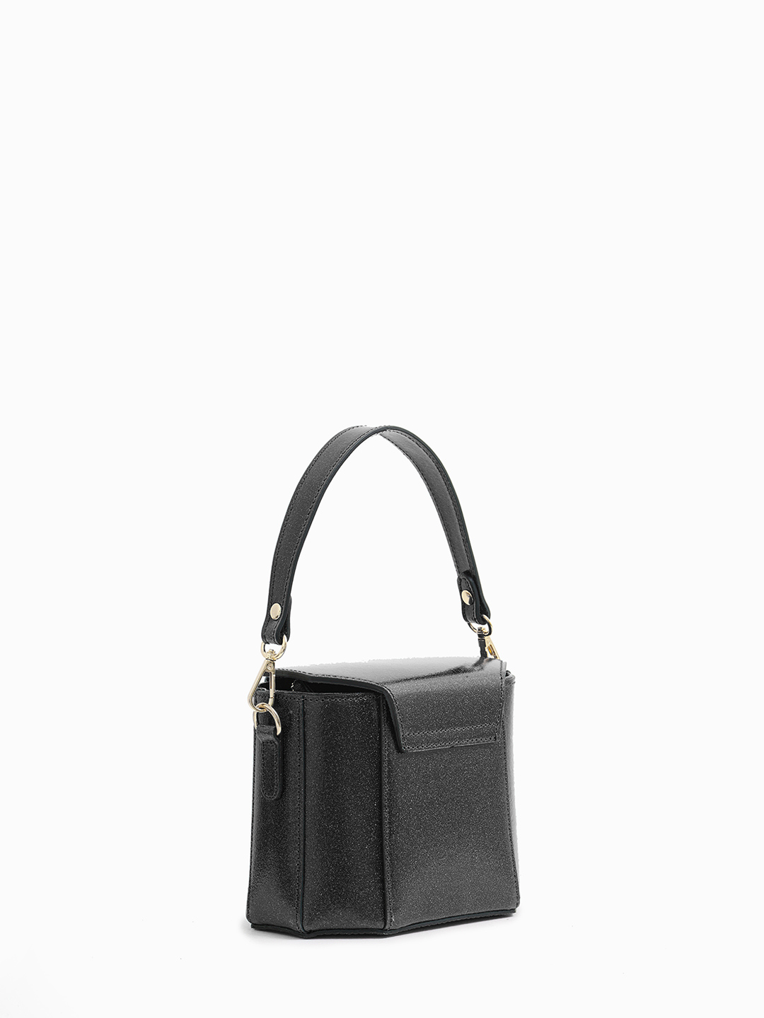 Сумка-бочонок "Stella" с блестящим напылением от BE NICE в чёрном цвете