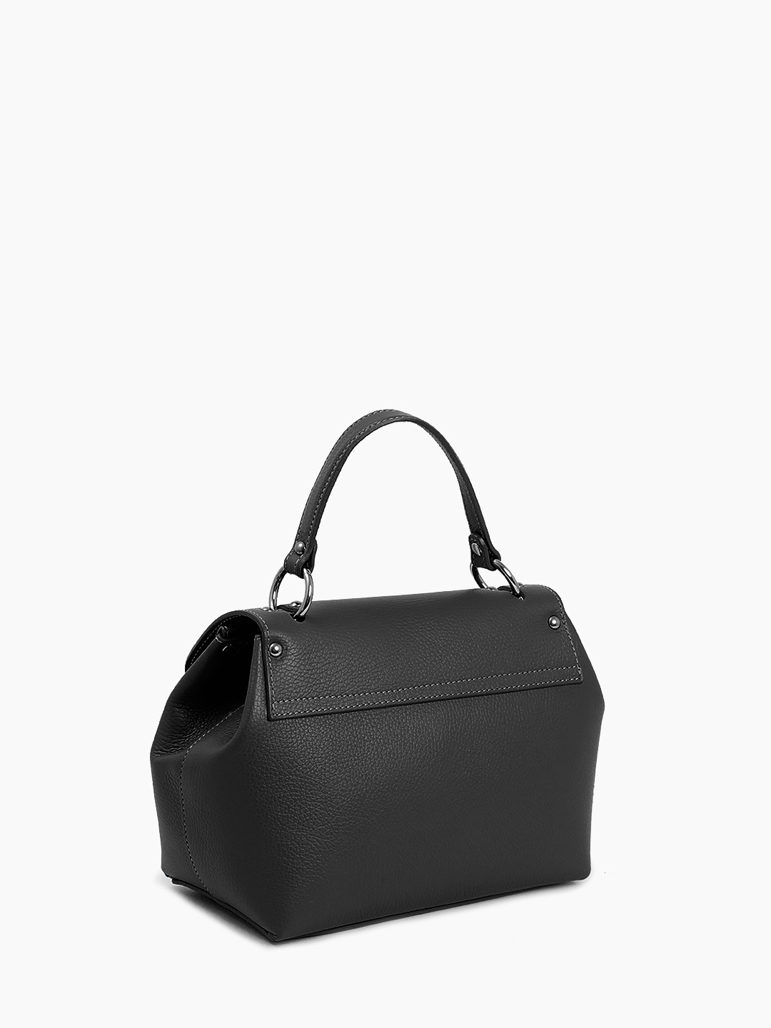 Сэтчел с металлической пряжкой с гравировкой Di Gregorio в чёрном цвете