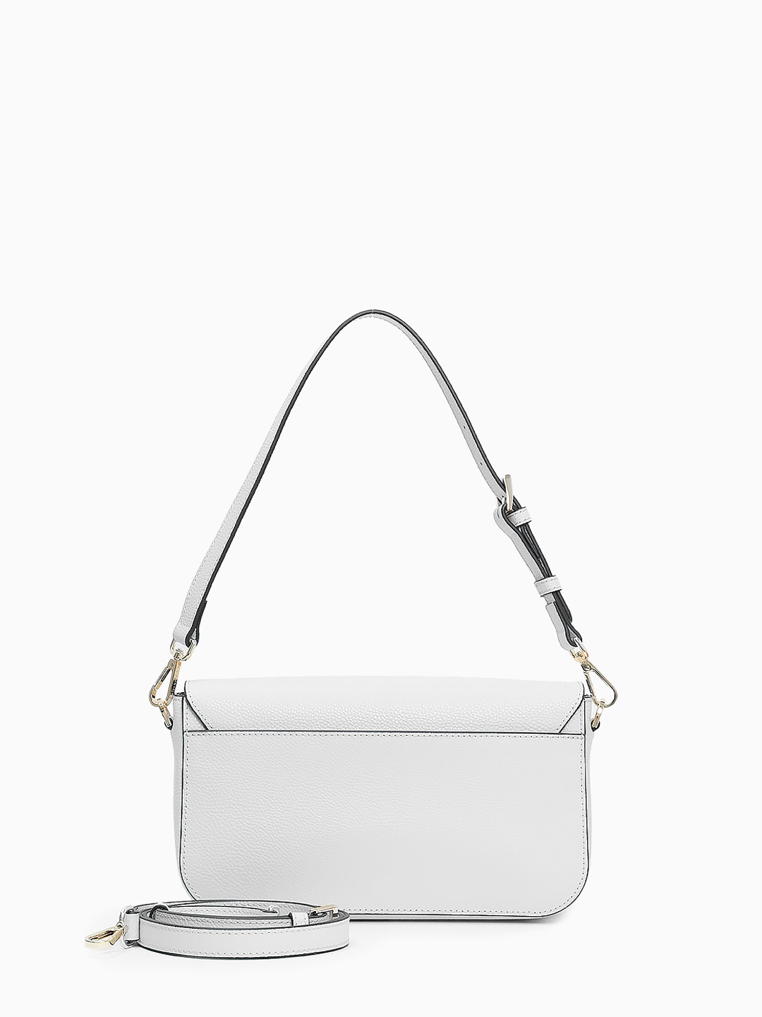 Небольшая сумка с треугольным клапаном и поворотным замком от Cromia из натуральной белой кожи