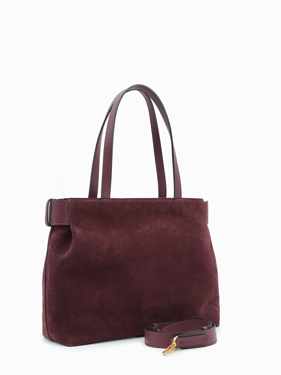 Классическая сумка от Loristella в натуральной замше винного цвета в размере M