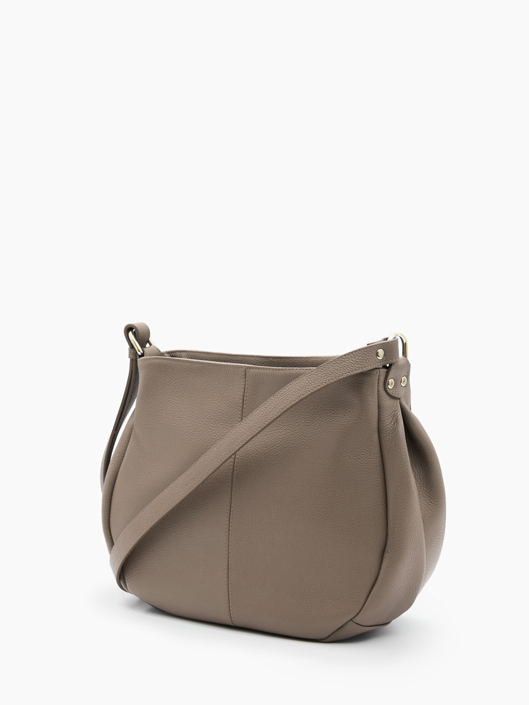 Полукруглая кросс-боди с металлическими буквами KELLEN в оттенке тауп