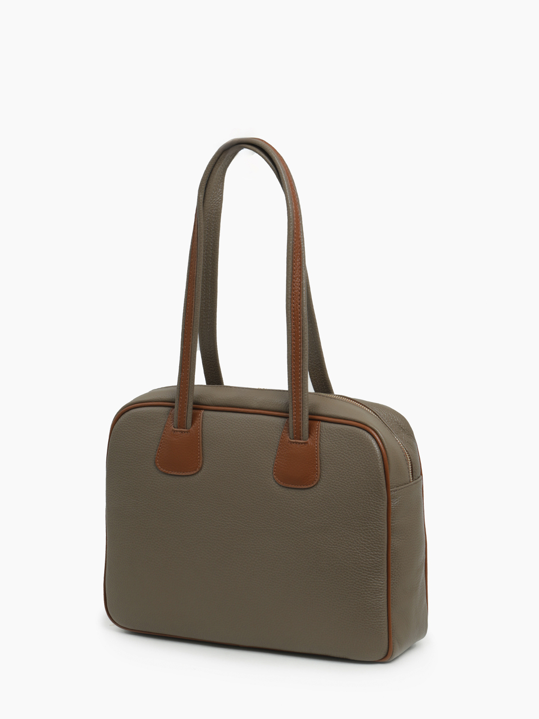 Сумка в размере L с золотистой фурнитурой от FOLLE оттенка тауп