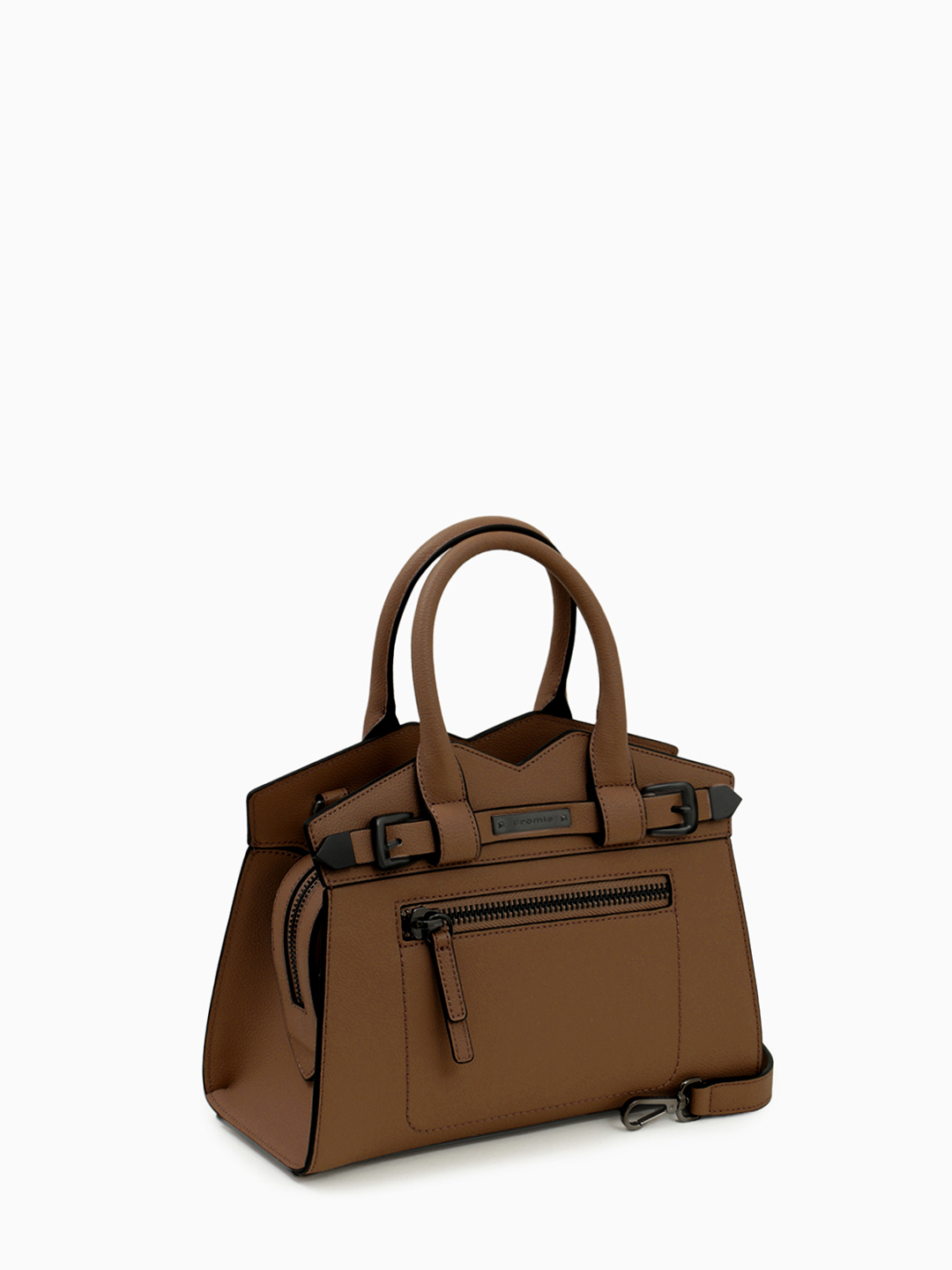 Небольшой тоут ALEXANDRA из натуральной кожи с пряжками от CROMIA в оттенке  mandorla